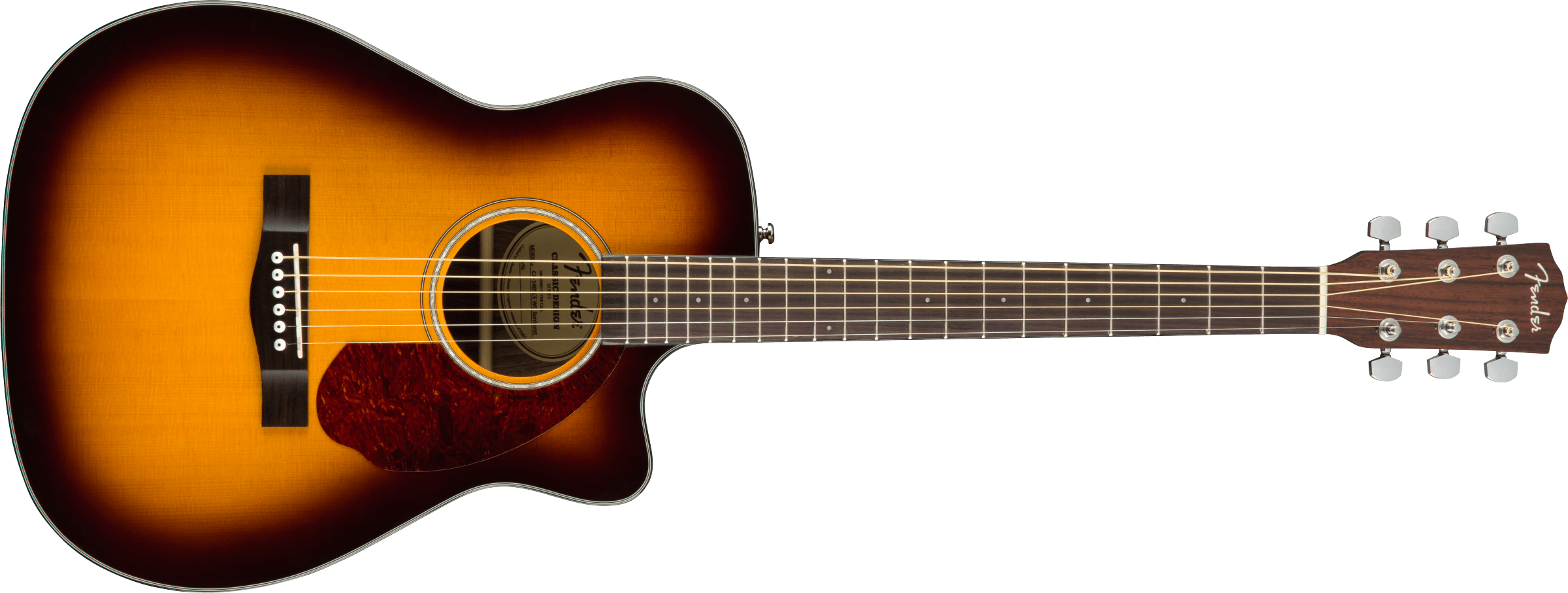 Fender® CC-140SCE Concert, Walnut Fingerboard, Sunburst w/case