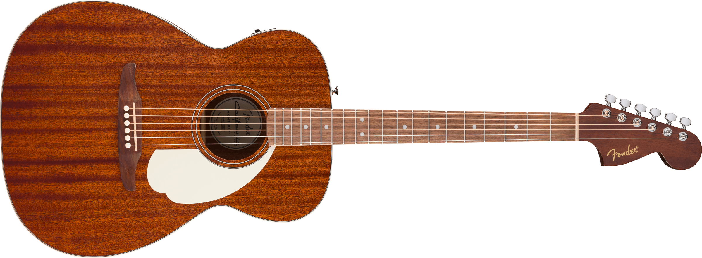 Fender® California Standard Monterey™ E, Sapele Top, Ivory Pickguard, Natural Sapele