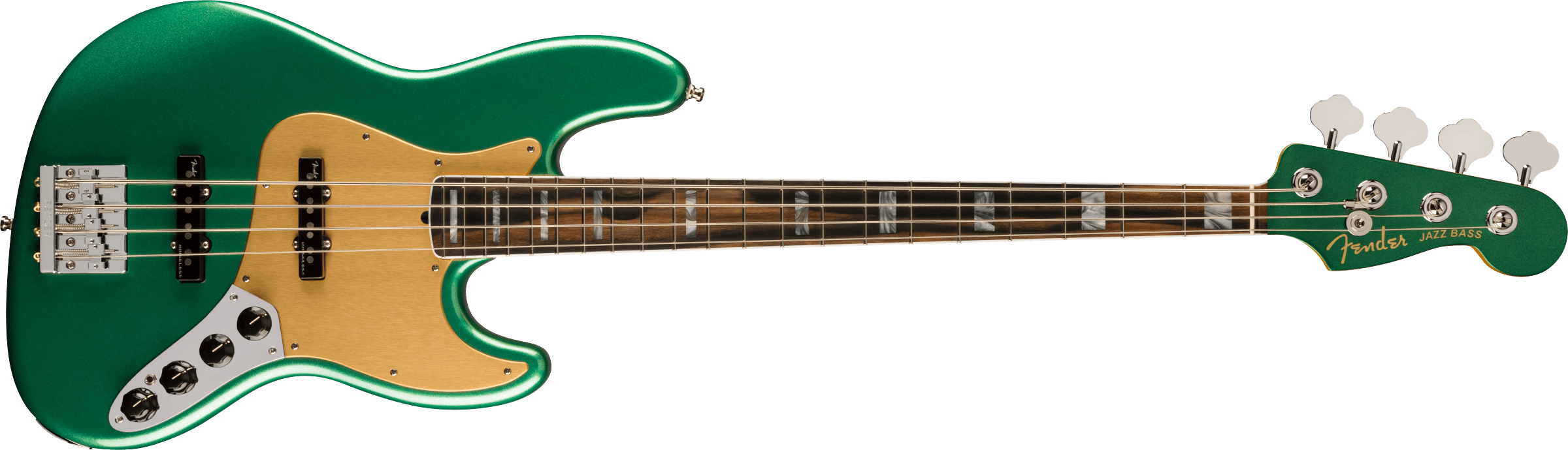 Fender® American Ultra Jazz Bass®, Ebony Fingerboard, Mystic Pine Green
