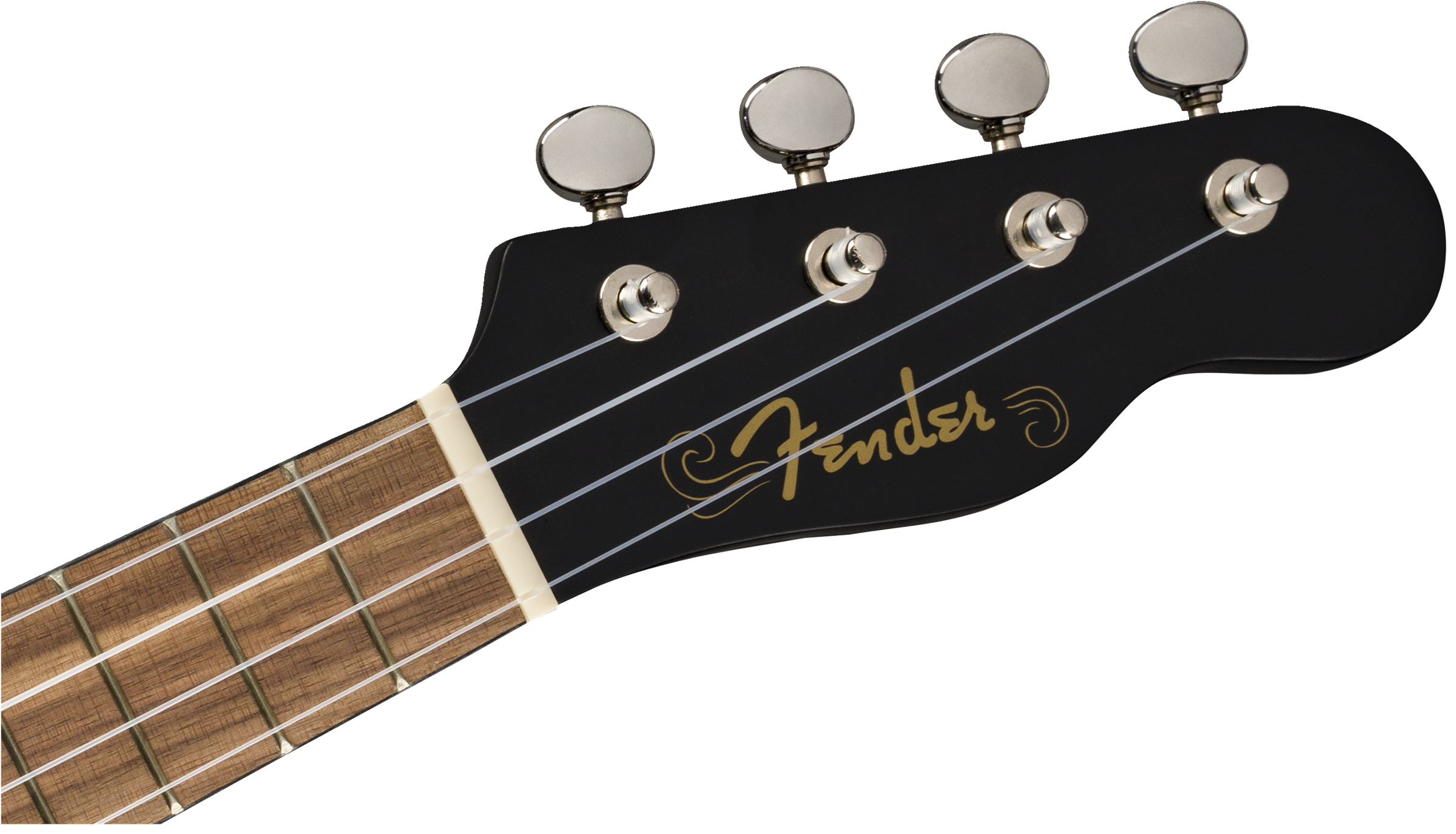 Fender® Venice Soprano Uke, Walnut Fingerboard, Black