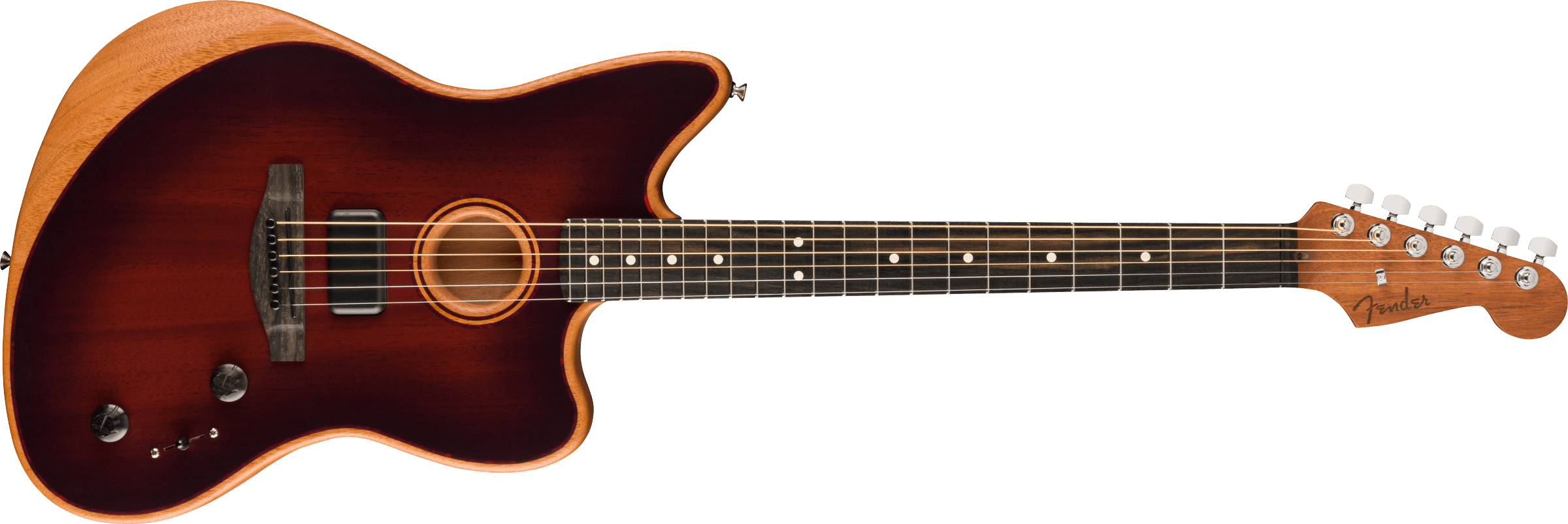 Fender® American Acoustasonic® Jazzmaster® All-Mahogany, Ebony Fingerboard, Bourbon Burst