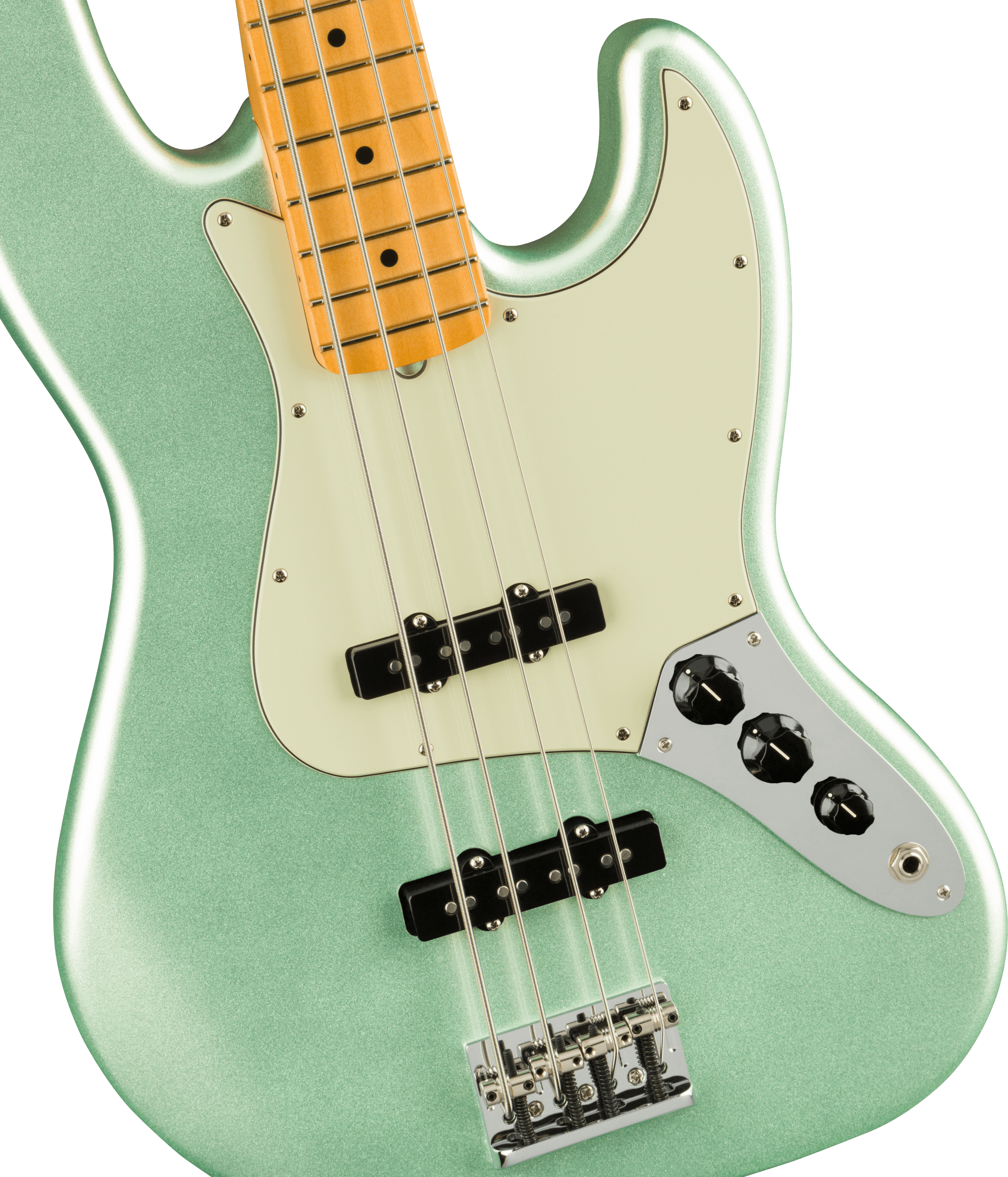 Fender® American Professional II Jazz Bass®, Maple Fingerboard, Mystic Surf Green