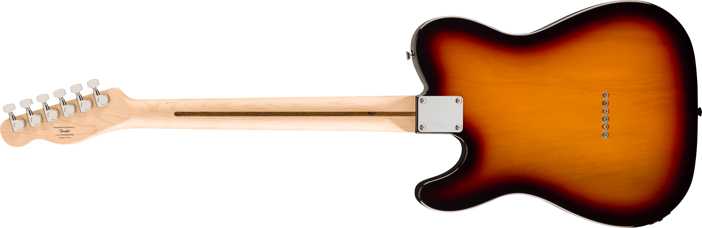 Squier® Affinity Series™ Telecaster® Thinline, Maple Fingerboard, White Pickguard, 3-Color Sunburst