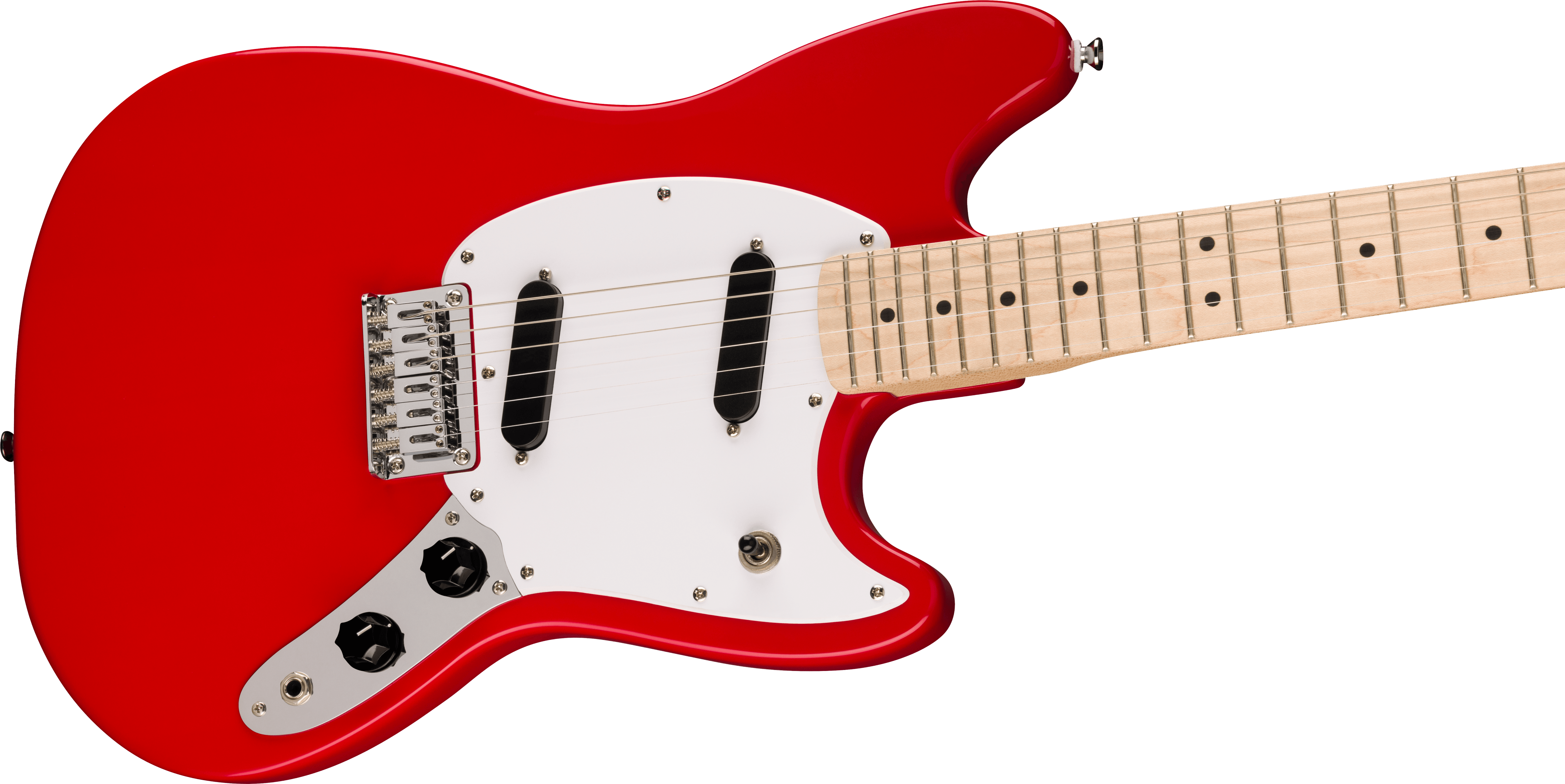 Squier® Squier Sonic® Mustang®, Maple Fingerboard, White Pickguard, Torino Red