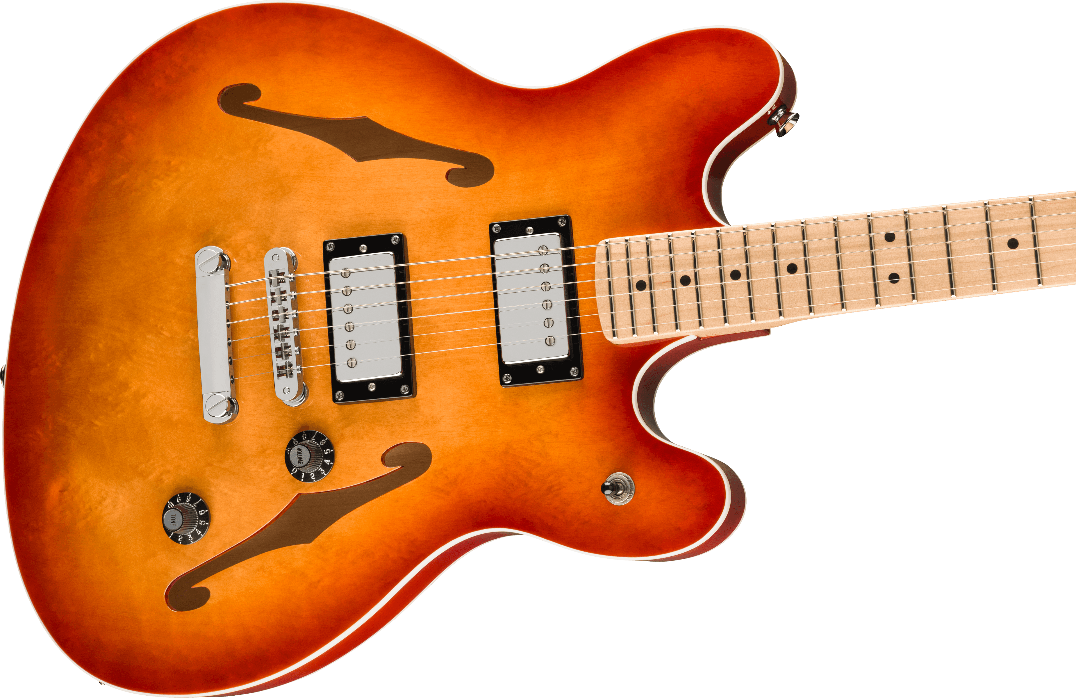Squier® Affinity Series® Starcaster® Deluxe, Maple Fingerboard, Sienna Sunburst