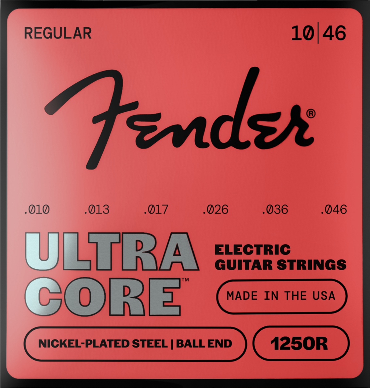 Ultracore™ 1250R Guitar Strings, Nickel-Plated Steel, Ball End, Gauges .010-.046