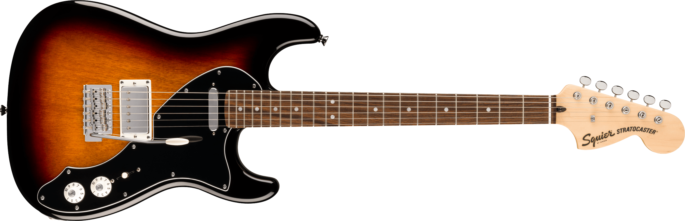 Squier® Paranormal Stratocaster® Deluxe, Laurel Fingerboard, Black Pickguard, 3-Color Sunburst