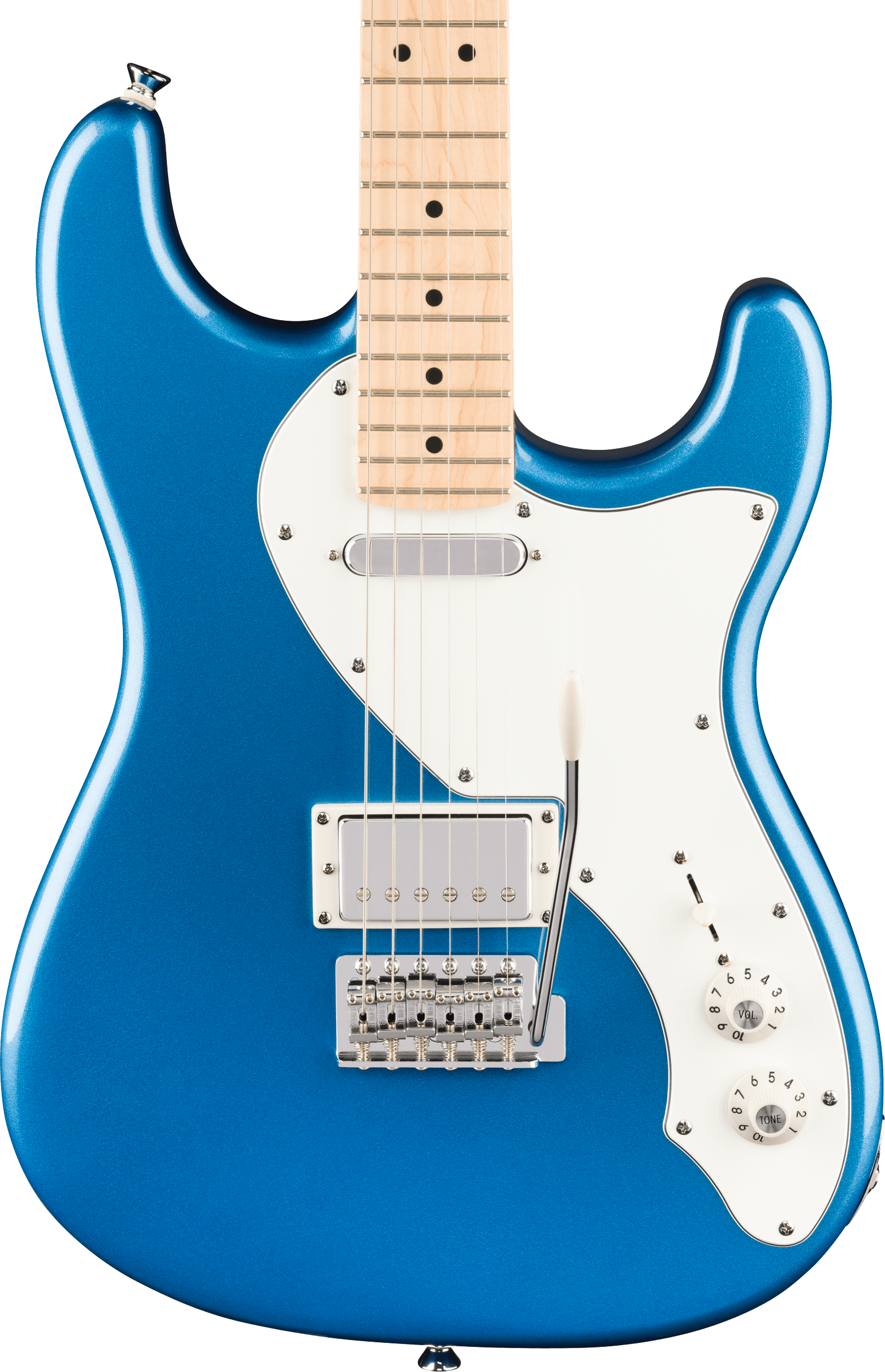 Squier® Paranormal Stratocaster® Deluxe, Maple Fingerboard, Parchment Pickguard, Lake Placid Blue