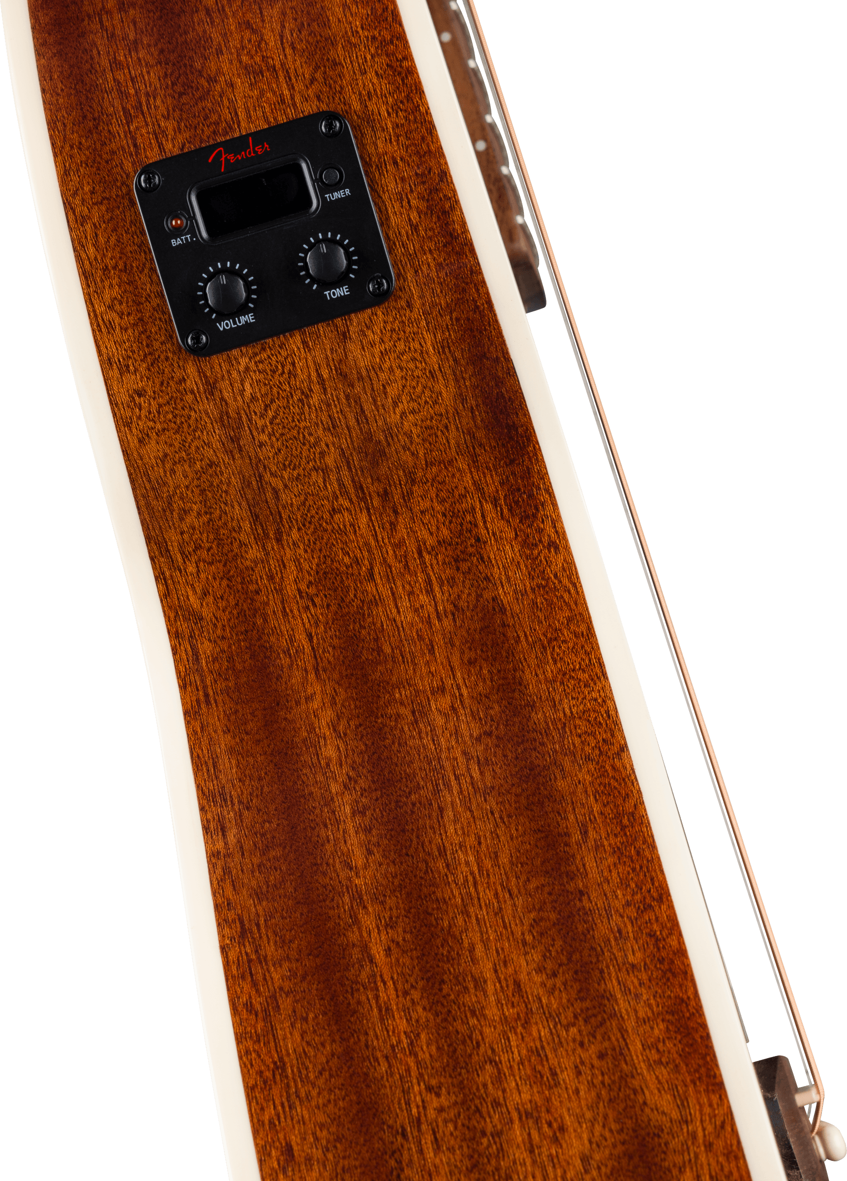 Fender® California Standard Monterey™ E, Sapele Top, Ivory Pickguard, Natural Sapele