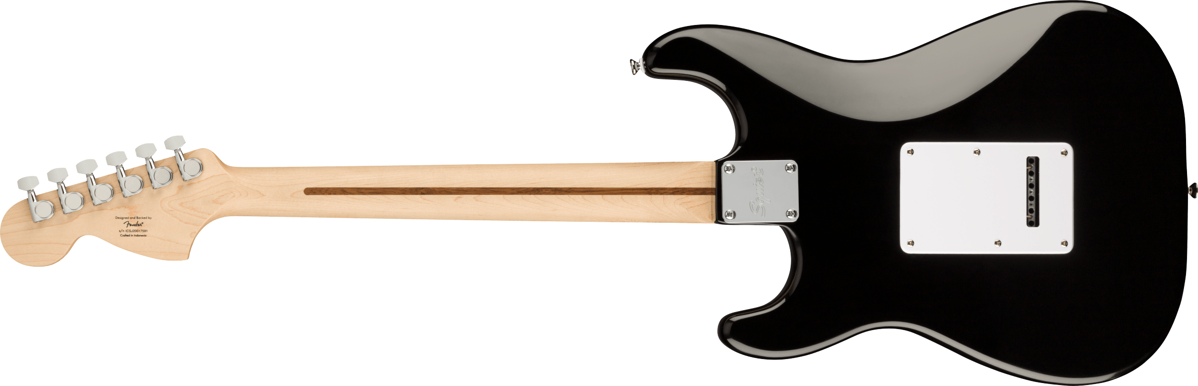 Squier® Affinity Series™ Stratocaster®, Maple Fingerboard, White Pickguard, Black