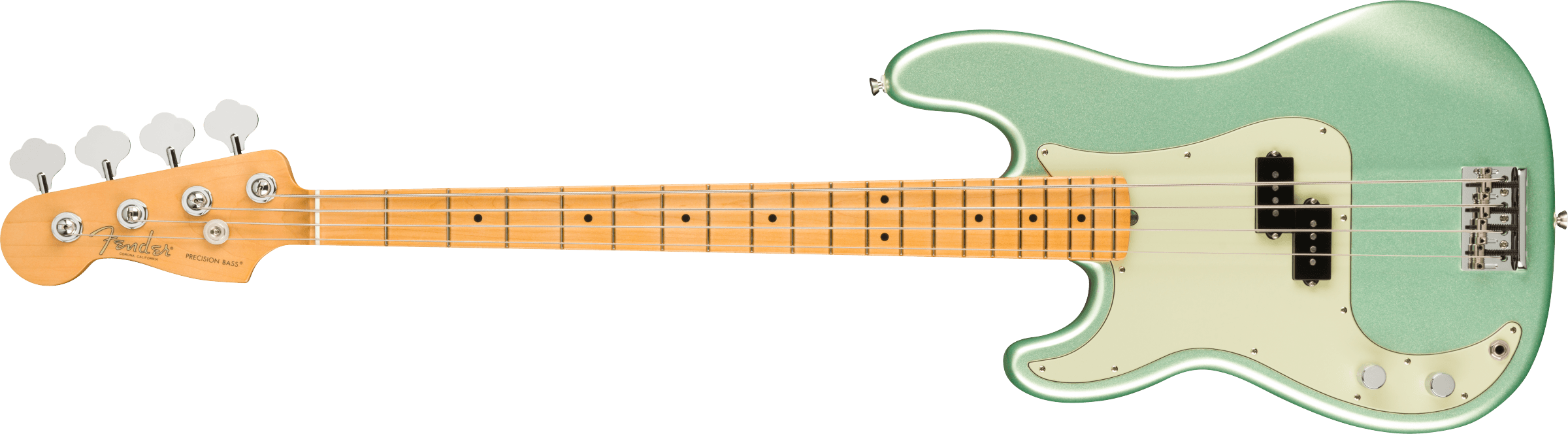 Fender® American Professional II Precision Bass® Left-Hand, Maple Fingerboard, Mystic Surf Green