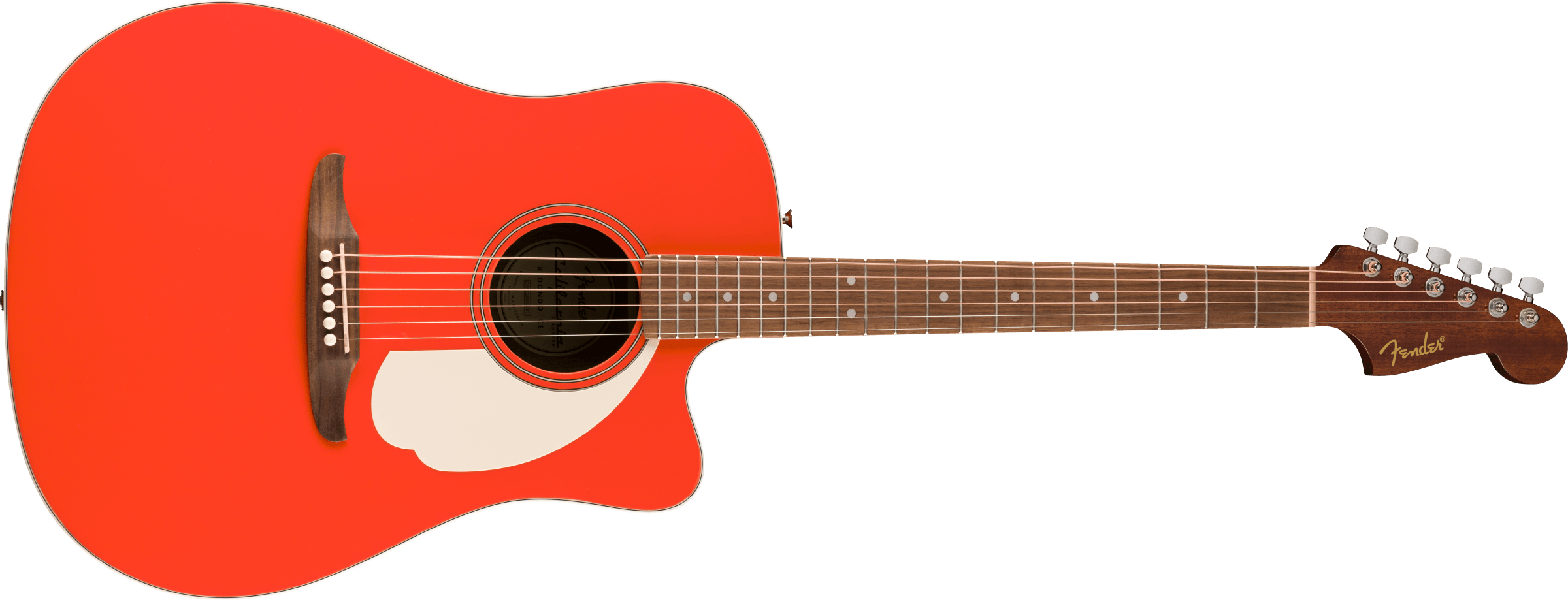 Fender® California Standard Redondo™ CE, Spruce Top, Ivory Pickguard, Fiesta Red