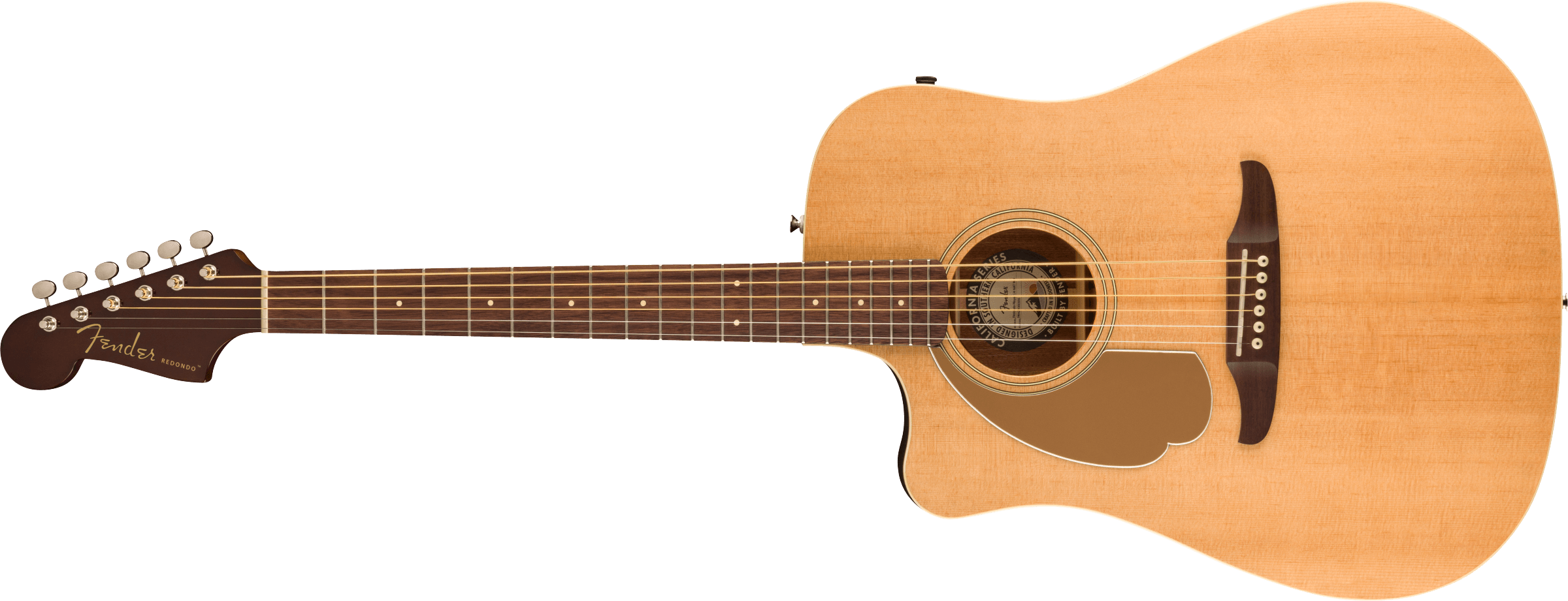 Fender® Redondo Player Left-Handed, Walnut Fingerboard, Gold Pickguard, Natural