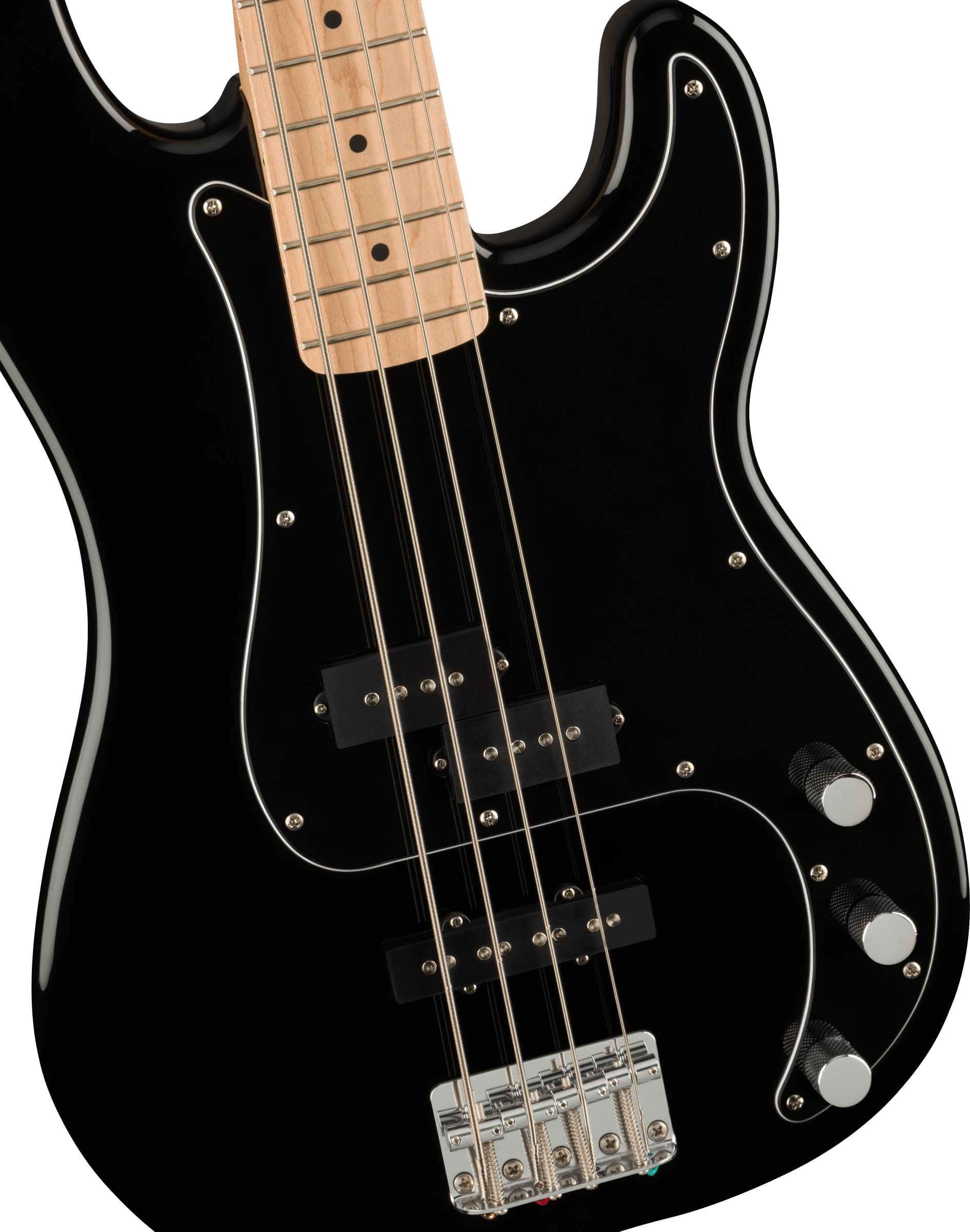 Squier® Affinity Series™ Precision Bass® PJ Pack, Maple Fingerboard, Black, Gig Bag, Rumble 15 - 230V EU