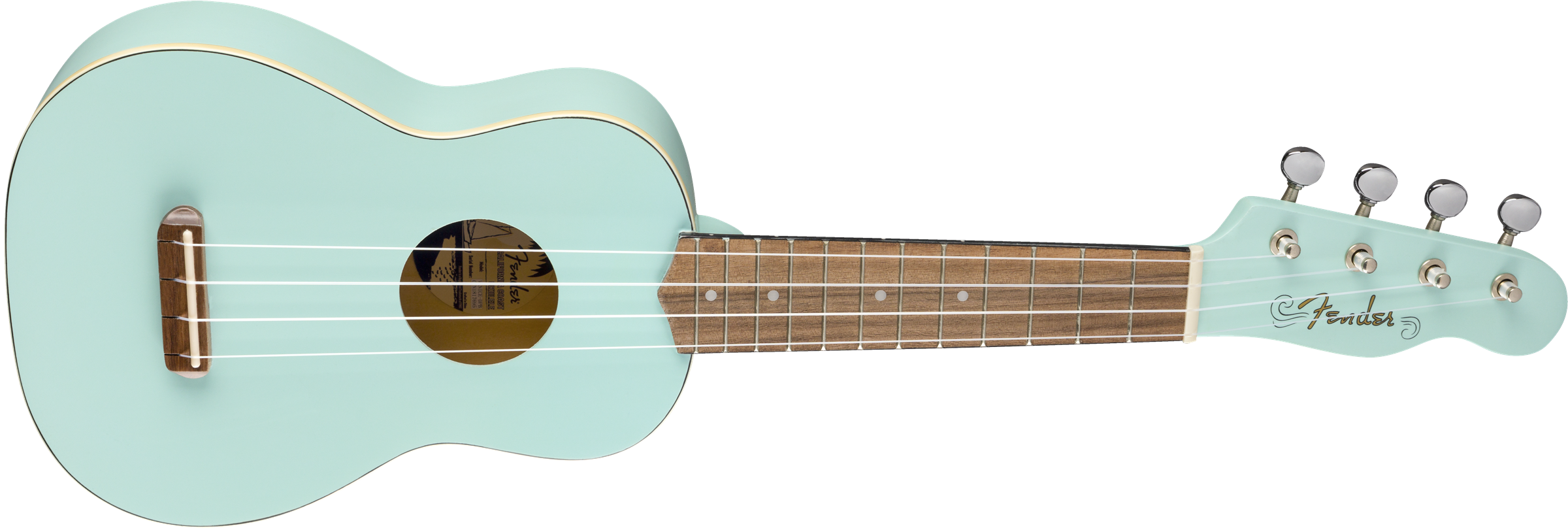 Fender® Venice Soprano Uke, Walnut Fingerboard, Daphne Blue