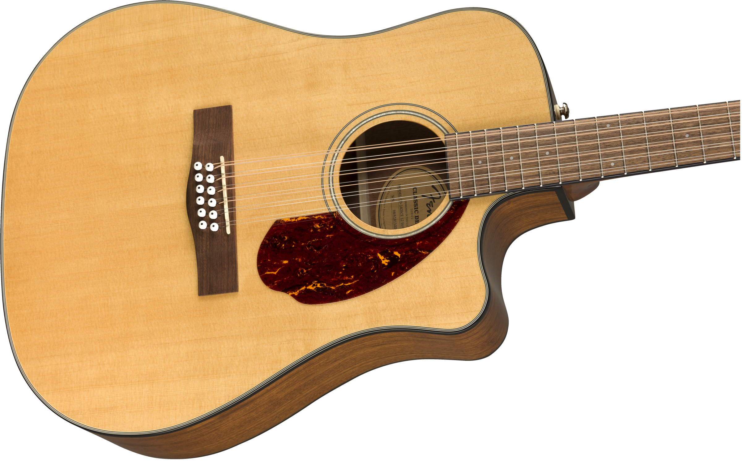 Fender® CD-140SCE 12-String, Walnut Fingerboard, Natural w/Case