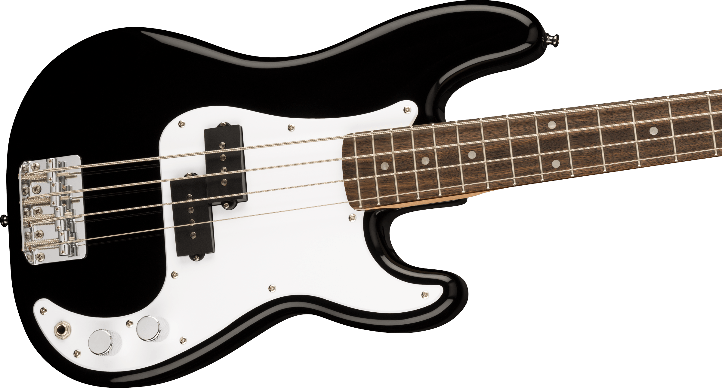 Squier® Mini Precision Bass®, Laurel Fingerboard, White Pickguard, Black