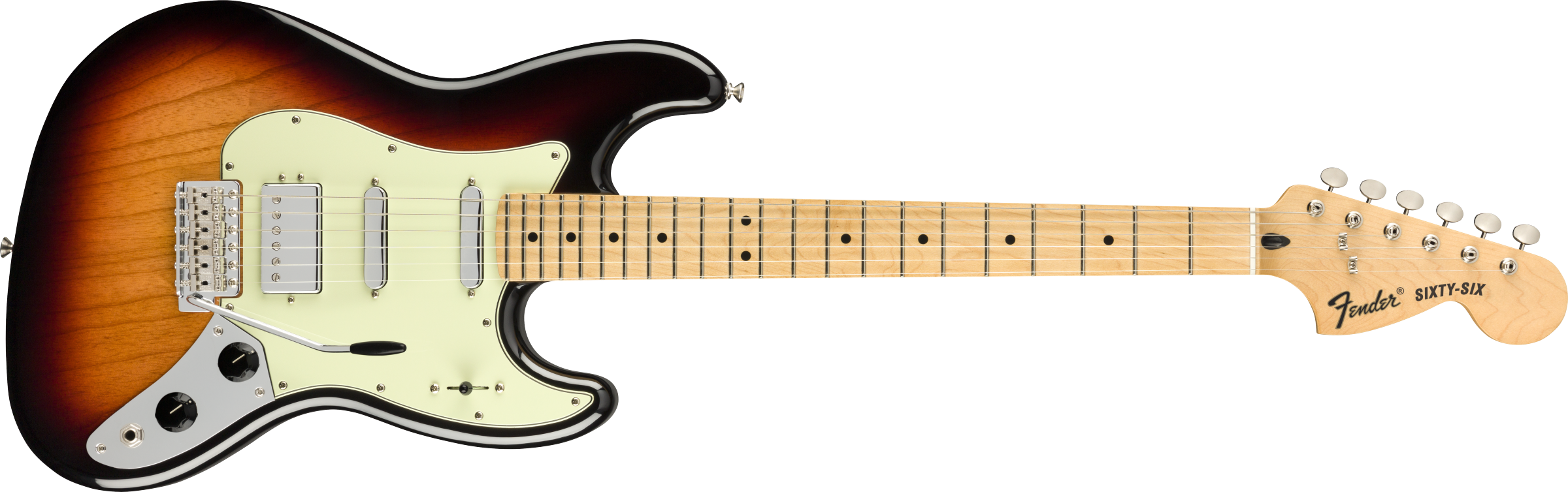 Fender® Sixty-Six™, Maple Fingerboard, 3-Color Sunburst