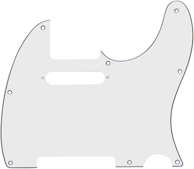 Fender® Pickguard, Telecaster®, 8-Hole Mount, White, 3-Ply