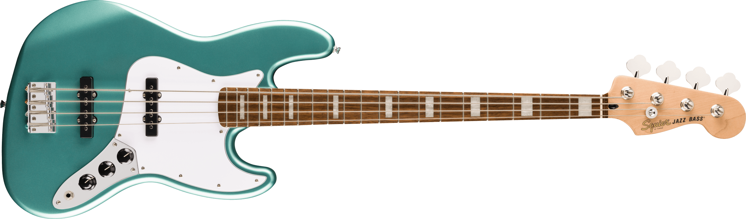 Squier® Affinity Series® Active Jazz Bass®, Laurel Fingerboard, White Pickguard, Mystic Sea Foam Green