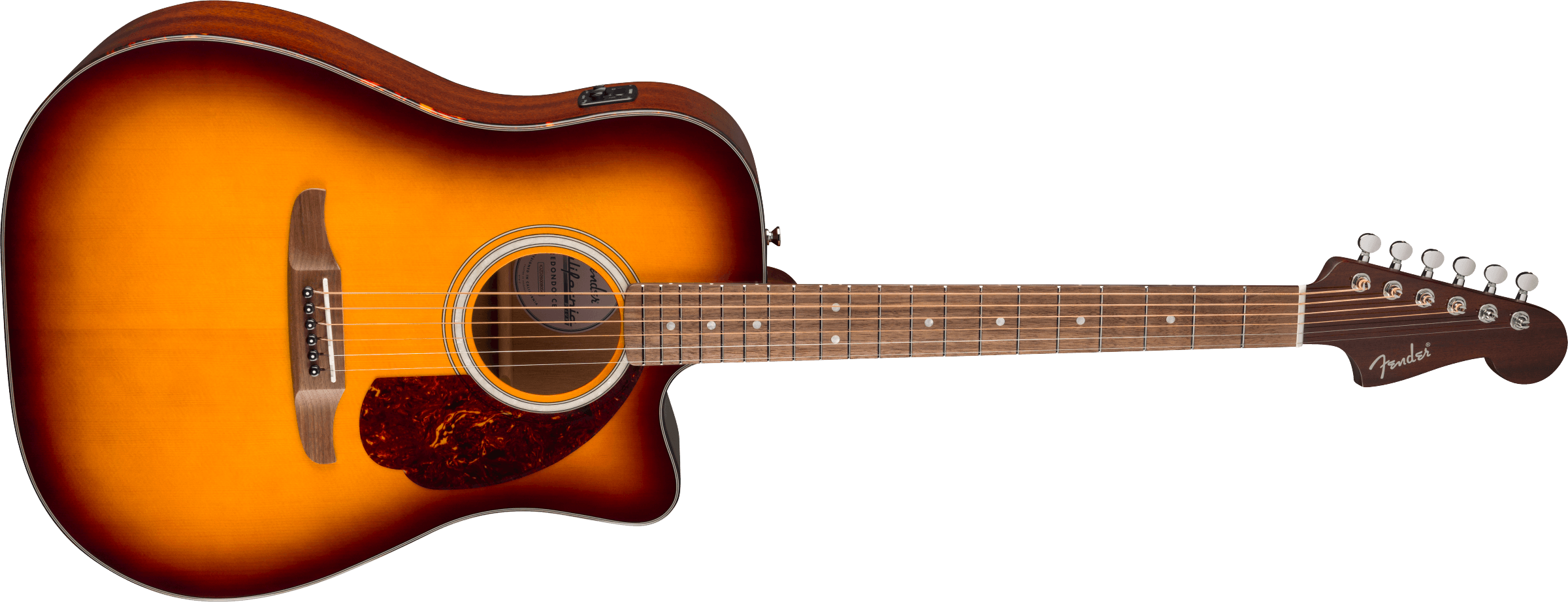 Fender® California Deluxe Redondo™ CE, Walnut Fingerboard, Honey Sunburst