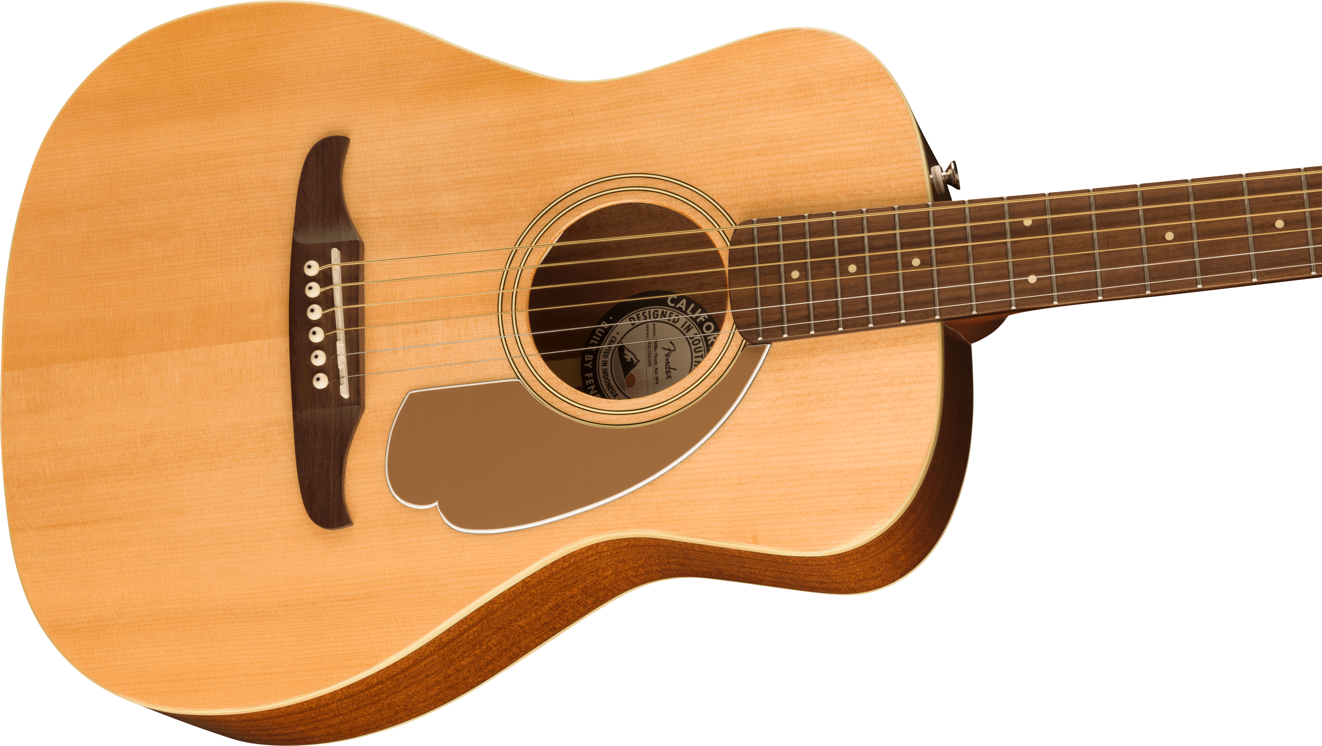 Fender® Malibu Player, Walnut Fingerboard, Gold Pickguard, Natural