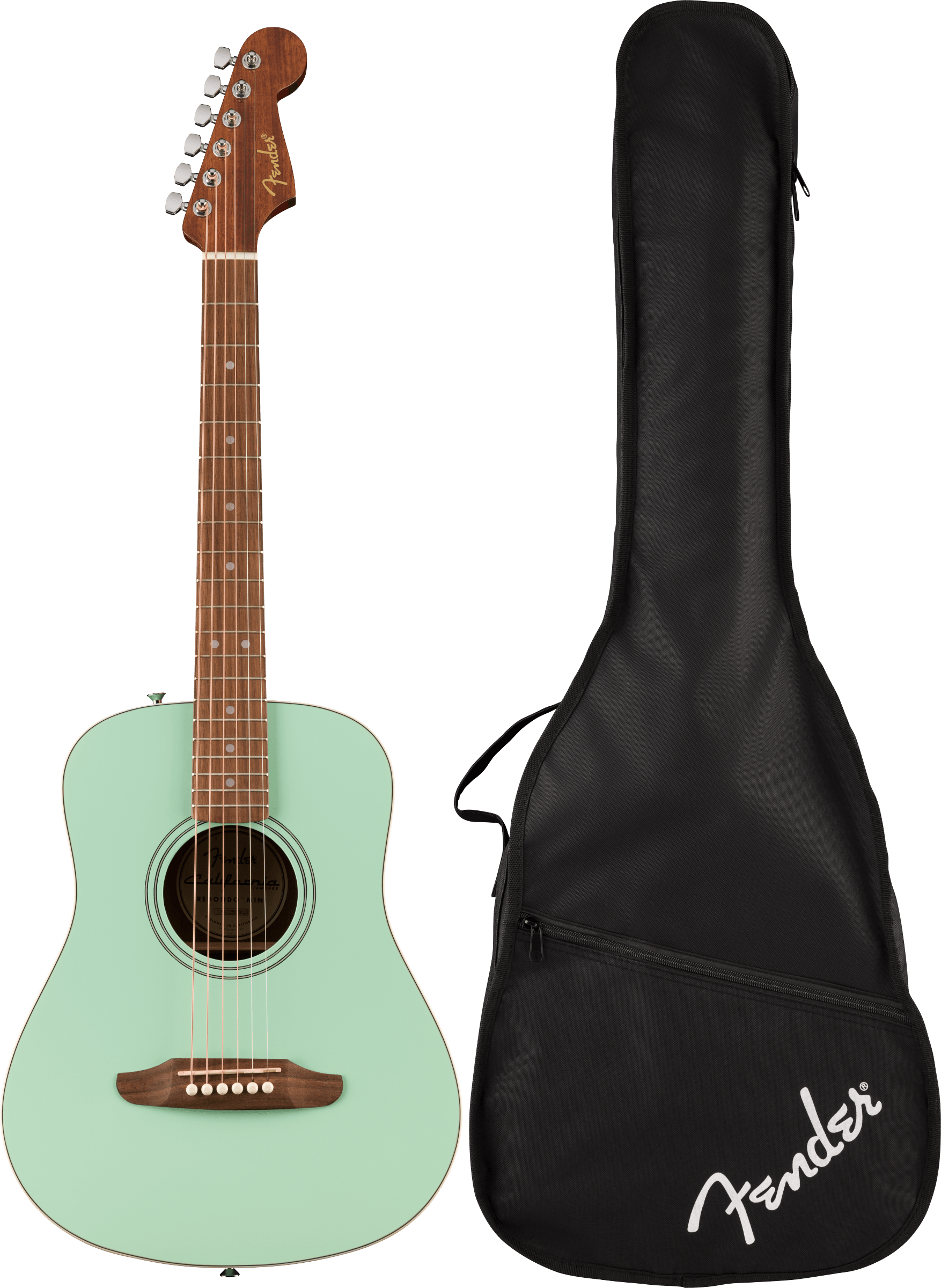 Fender® California Standard Redondo™ Mini with Bag, Spruce Top, Surf Green
