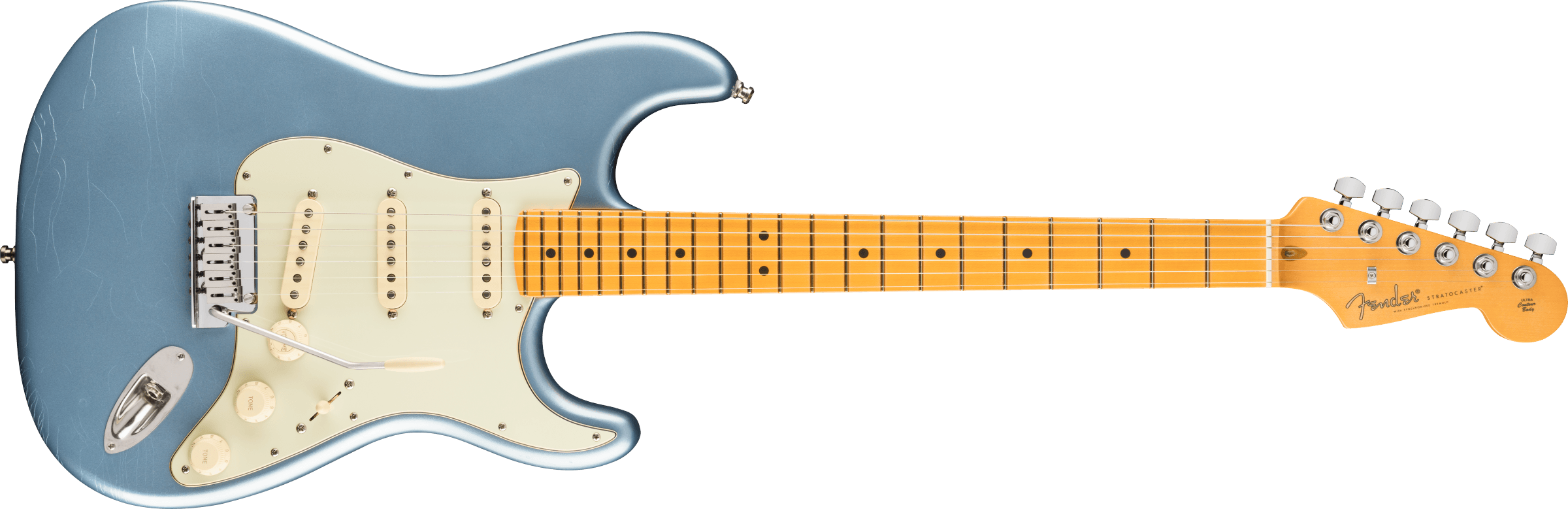 Fender® Limited Edition American Ultra Luxe '60s Stratocaster®, Maple Fingerboard, Ice Blue Metallic