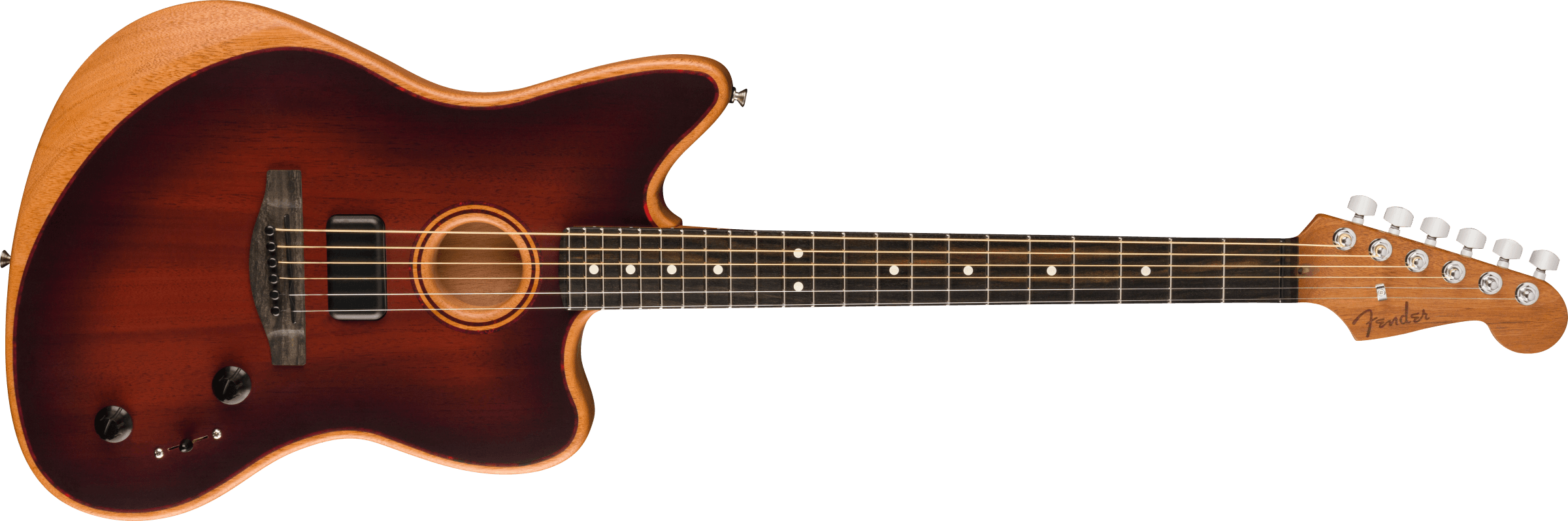 Fender® American Acoustasonic® Jazzmaster® All-Mahogany, Ebony Fingerboard, Bourbon Burst