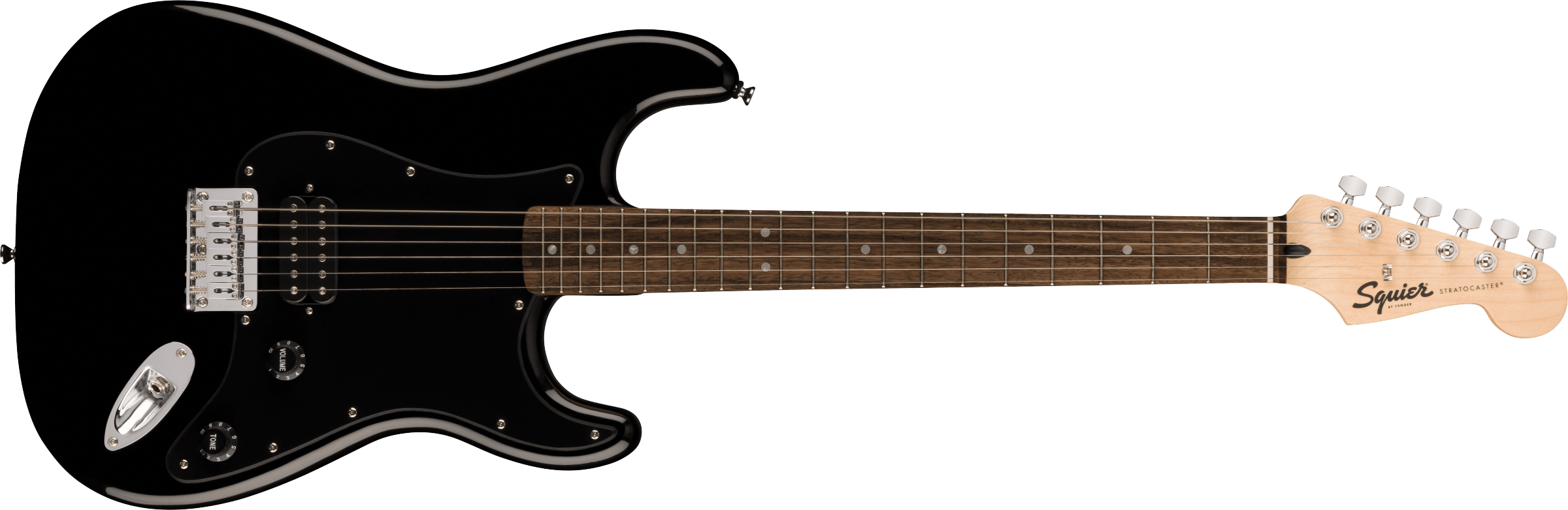 Squier® Sonic® Stratocaster® HT H, Laurel Fingerboard, Black Pickguard, Black