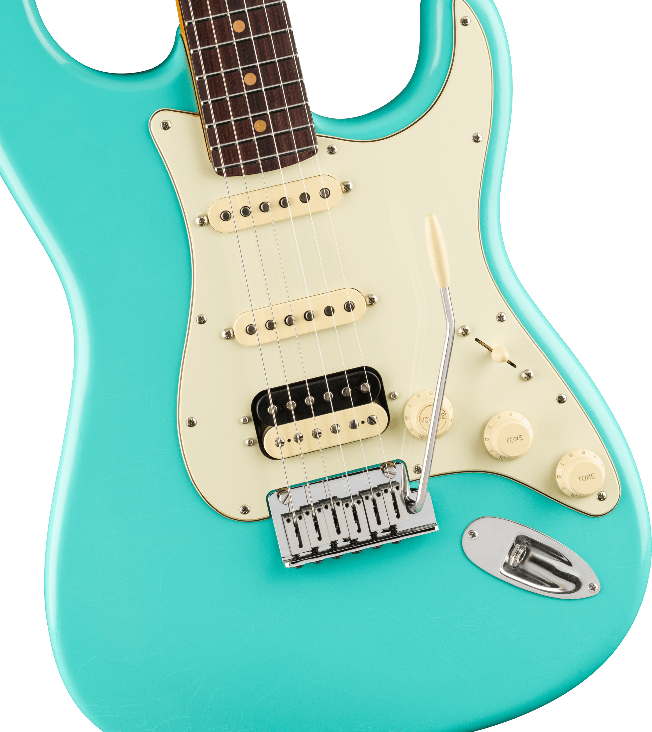 Fender® American Ultra Luxe Vintage '60s Stratocaster® HSS, Rosewood Fingerboard, Sea Foam Green