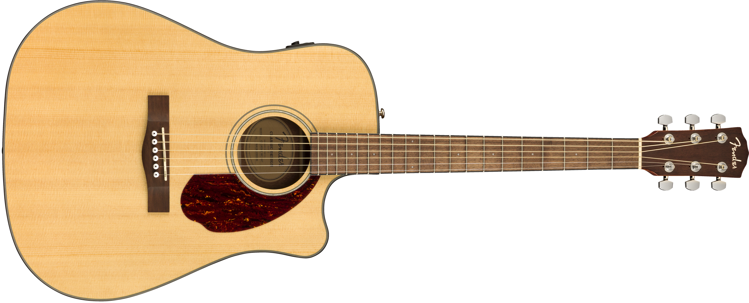 Fender® CD-140SCE Dreadnought, Walnut Fingerboard, Natural w/case