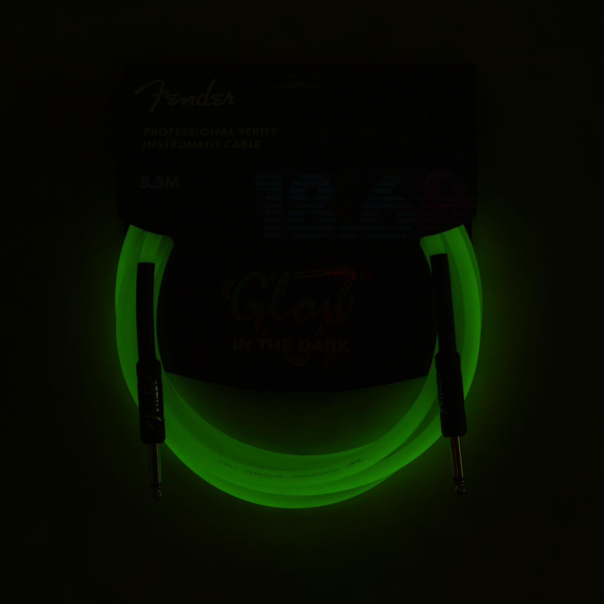 Fender® Professional Glow in the Dark Cable, Green, 18.6'