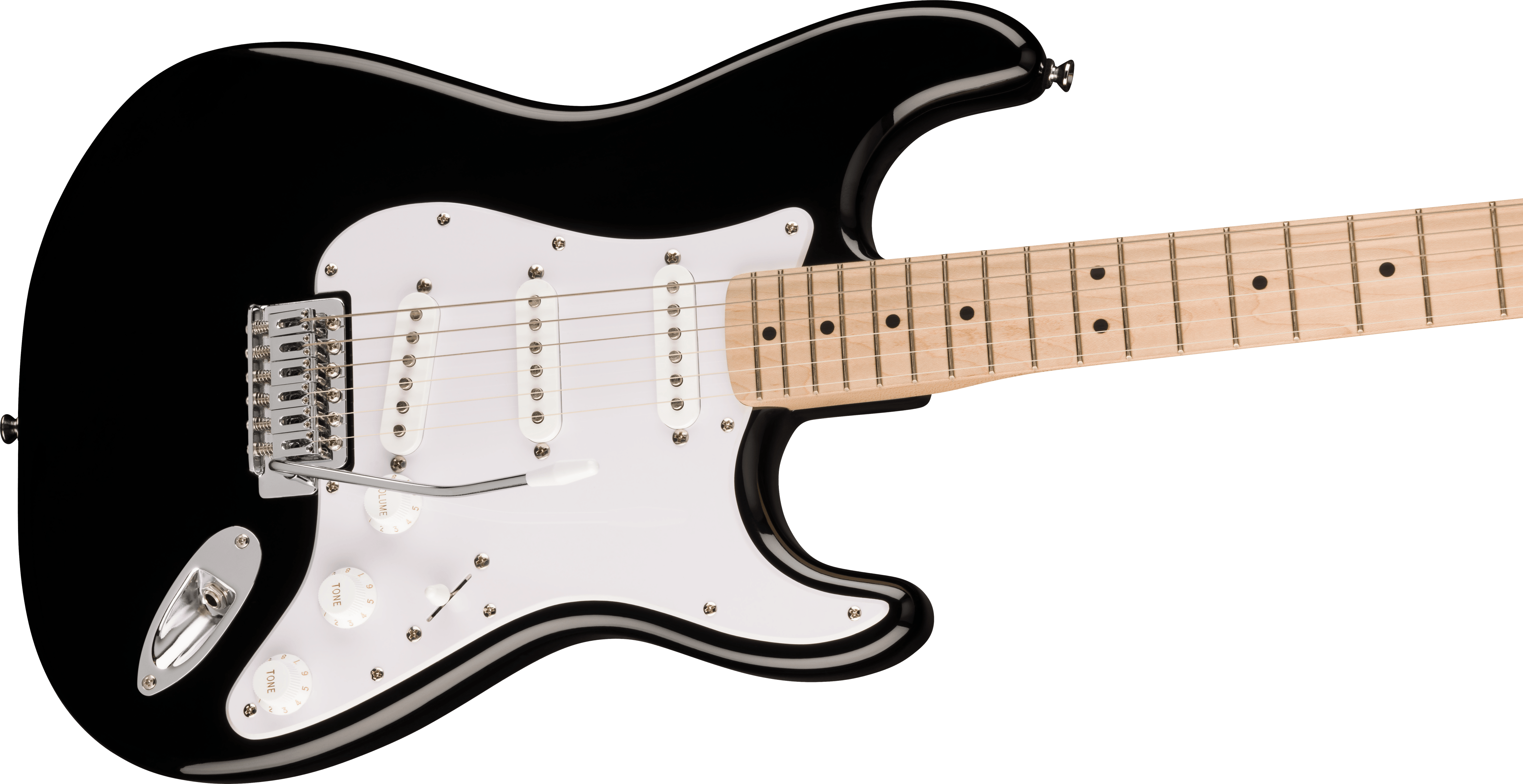 Squier® Sonic® Stratocaster®, Maple Fingerboard, White Pickguard, Black