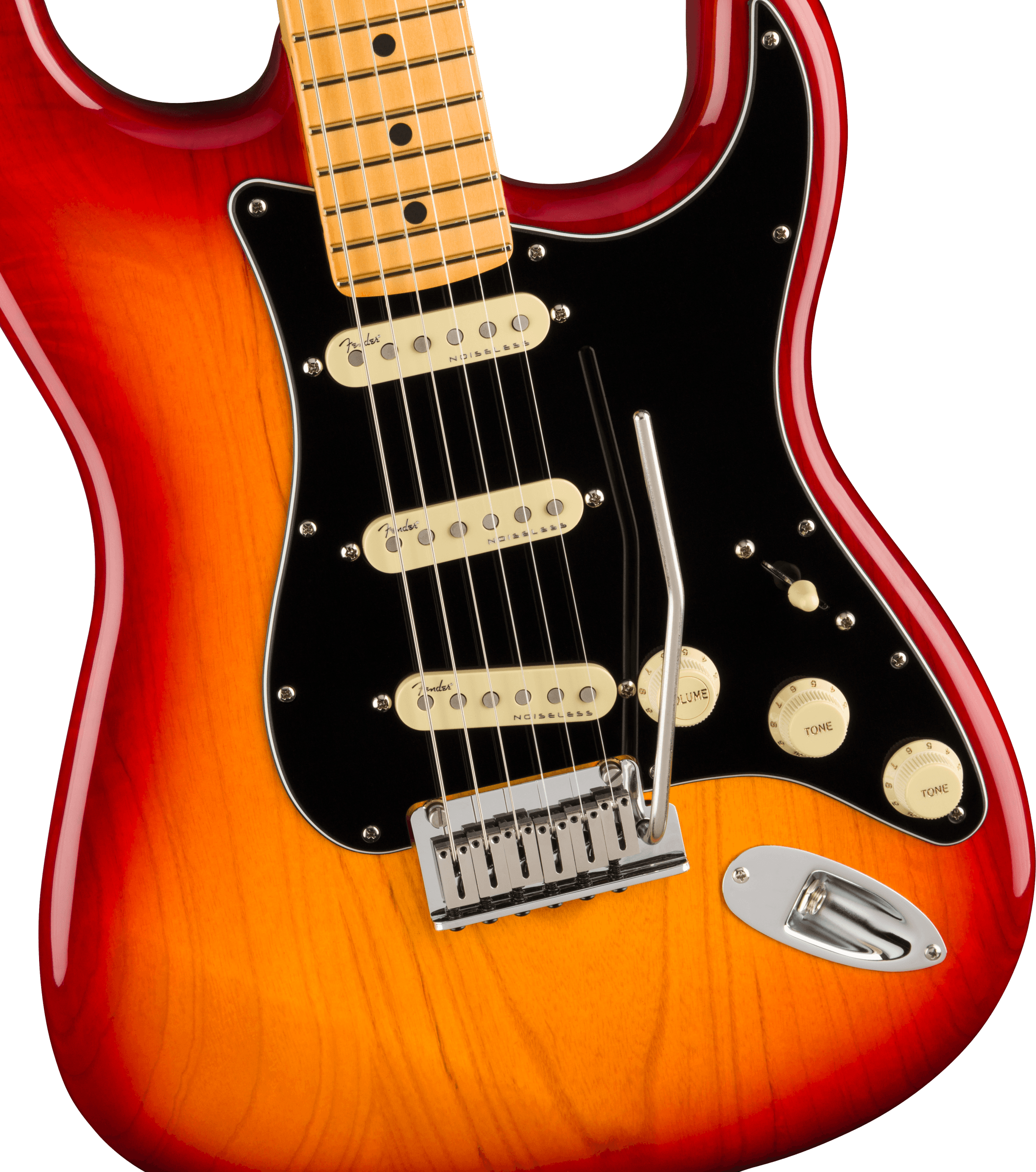 Fender® American Ultra Luxe Stratocaster®, Maple Fingerboard, Plasma Red Burst