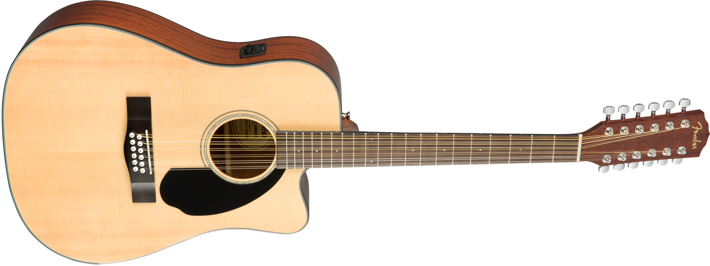 Fender® CD-60SCE Dreadnought 12-string, Walnut Fingerboard, Natural