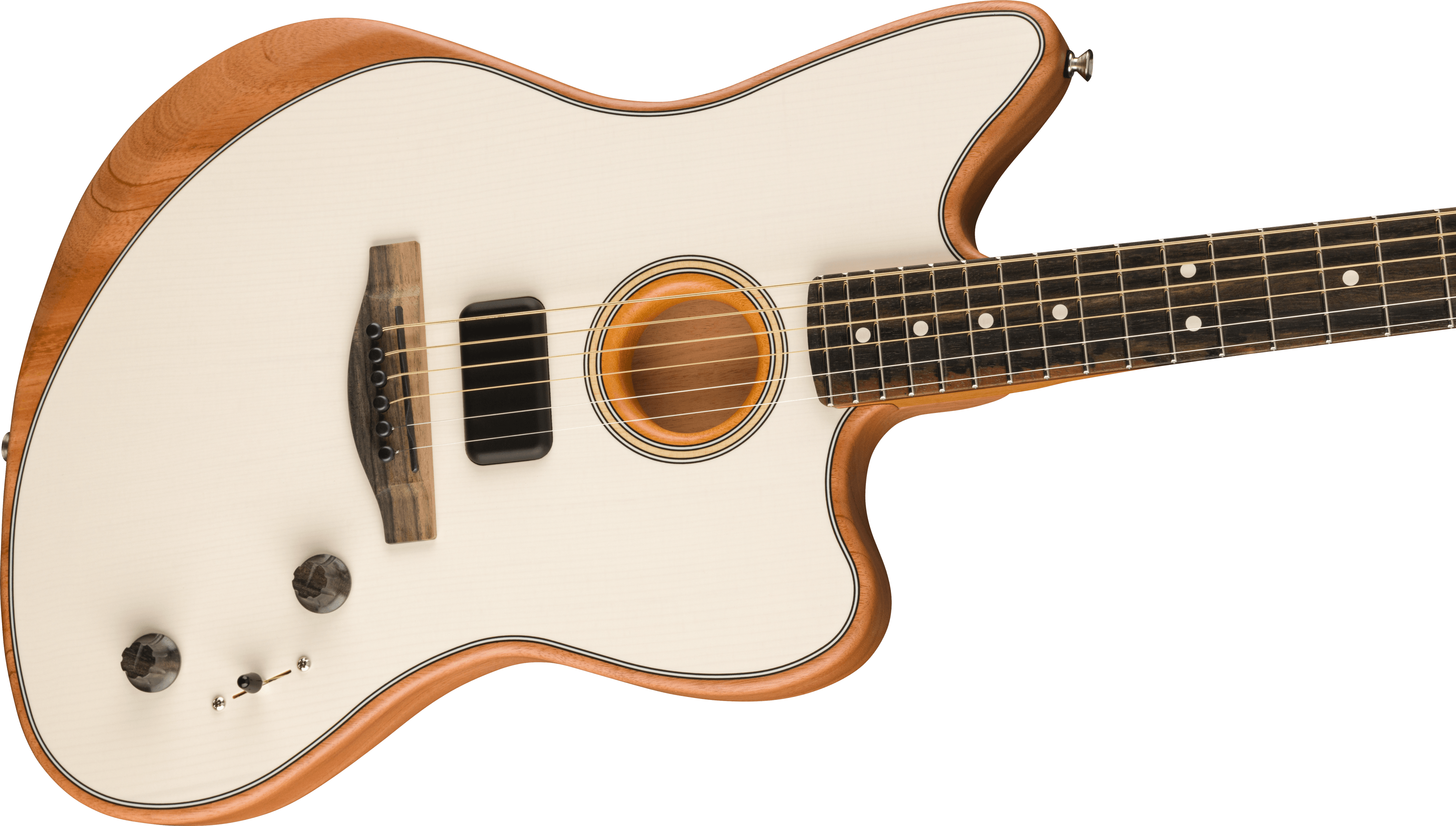 Fender® American Acoustasonic® Jazzmaster®, Arctic White, Ebony Fingerboard