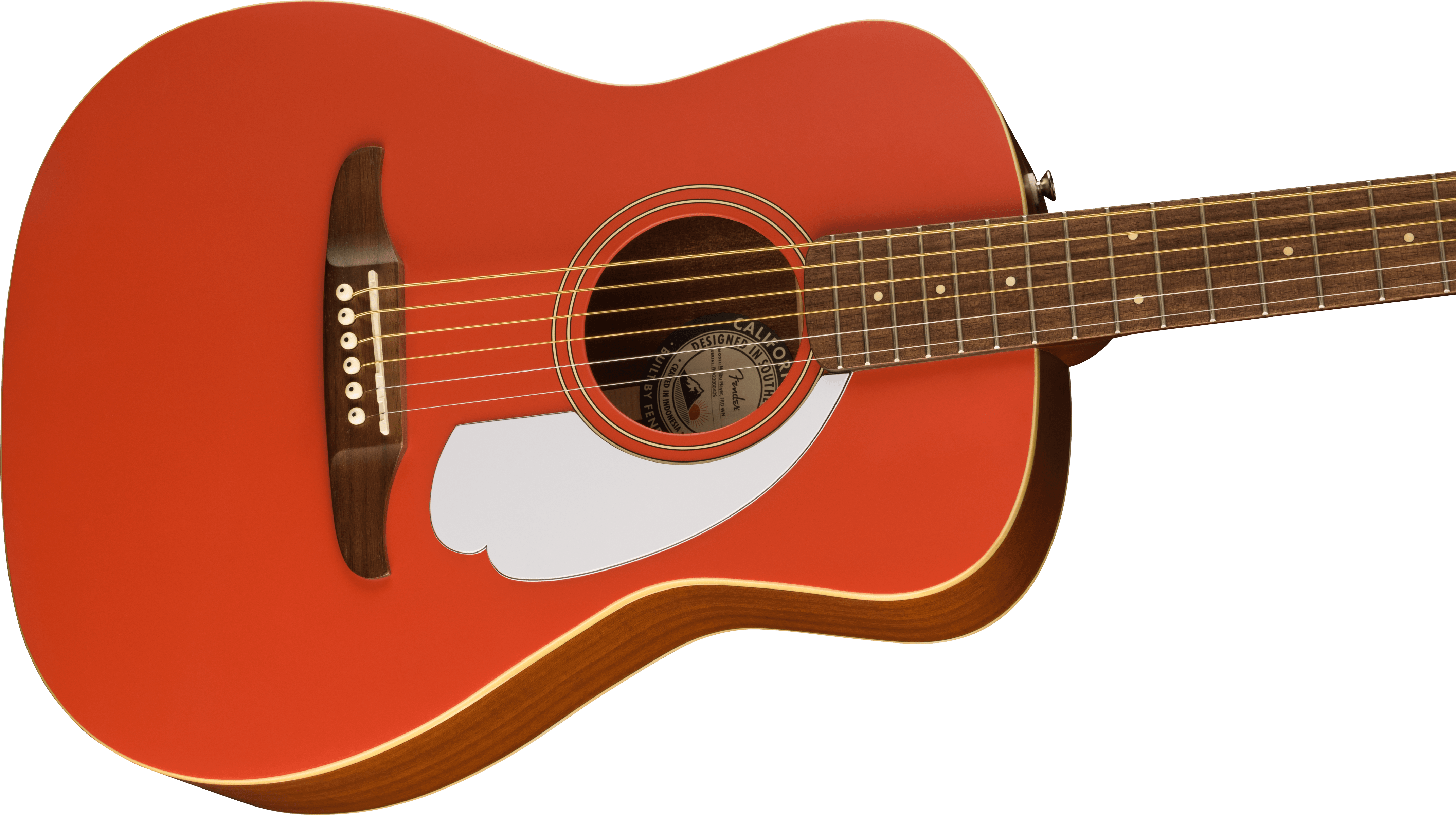 Fender® Malibu Player, Walnut Fingerboard, White Pickguard, Fiesta Red