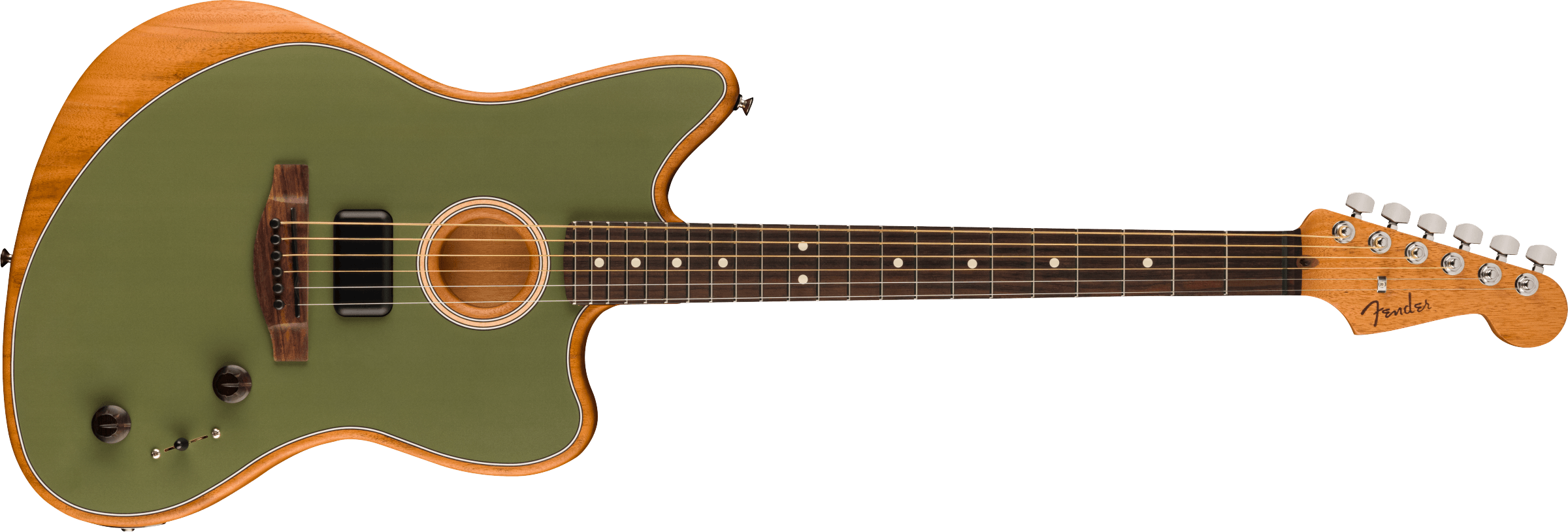 Fender® Acoustasonic® Player Jazzmaster, Rosewood Fingerboard, Antique Olive