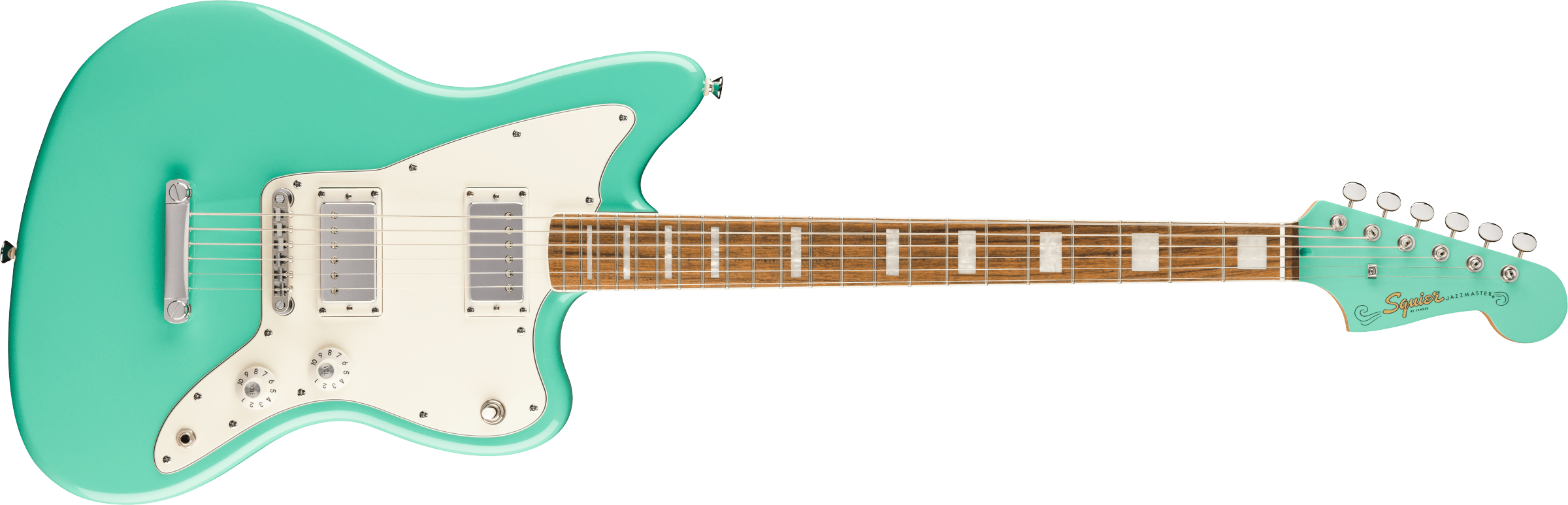 Squier® Paranormal Baritone Jazzmaster® HH, Laurel Fingerboard, Parchment Pickguard, Sea Foam Green