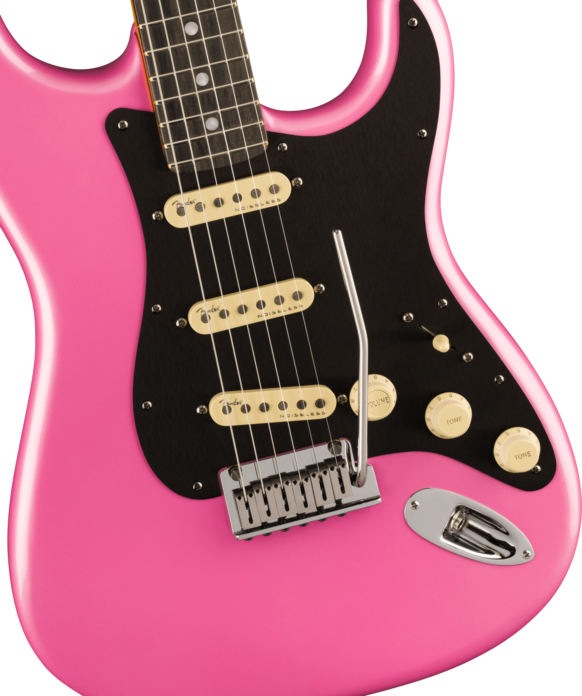 Fender® American Ultra Stratocaster®, Ebony Fingerboard, Bubble Gum Metallic