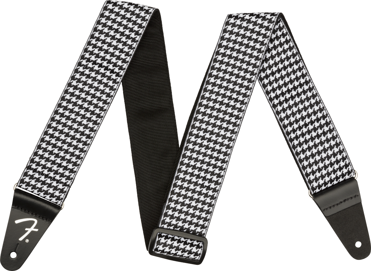 Fender® Houndstooth Jacquard Strap, White, 2"