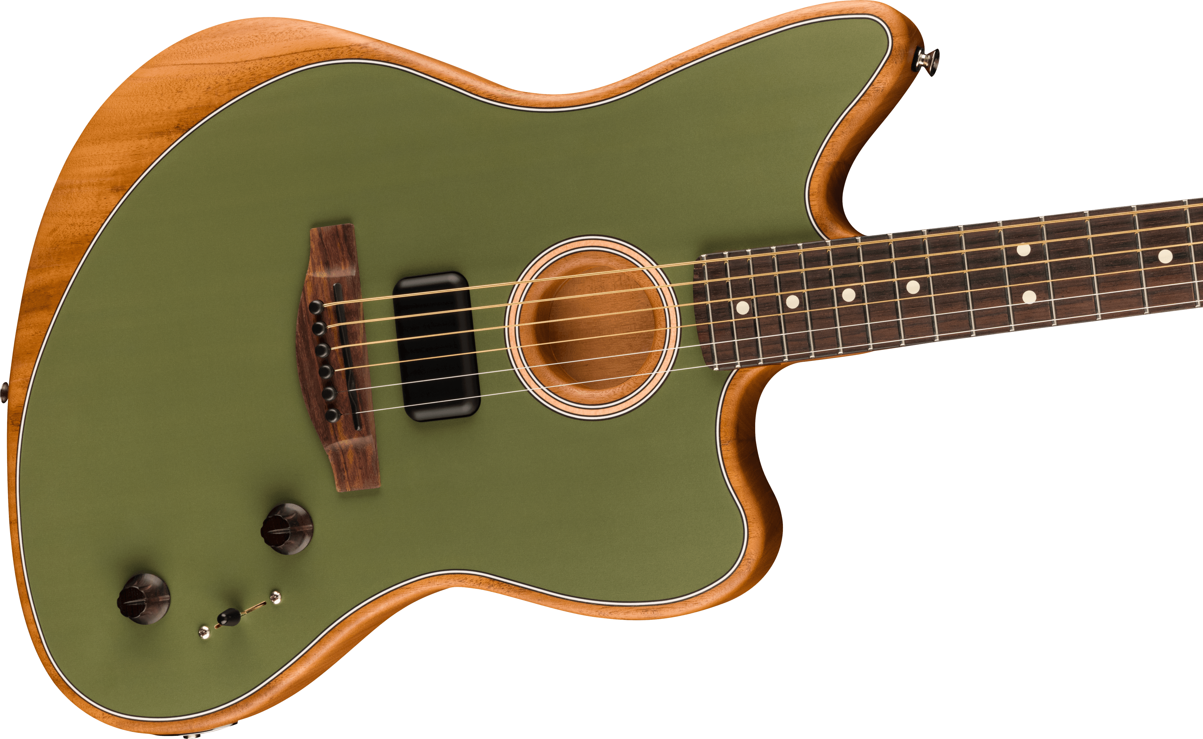 Fender® Acoustasonic® Player Jazzmaster, Rosewood Fingerboard, Antique Olive