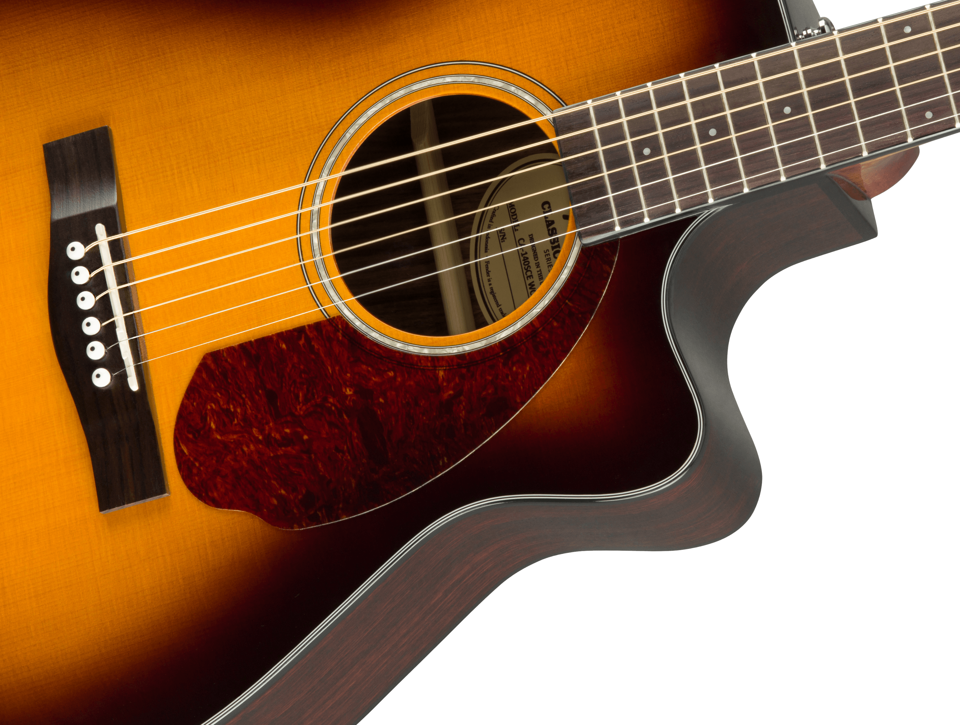 Fender® CC-140SCE Concert, Walnut Fingerboard, Sunburst w/case