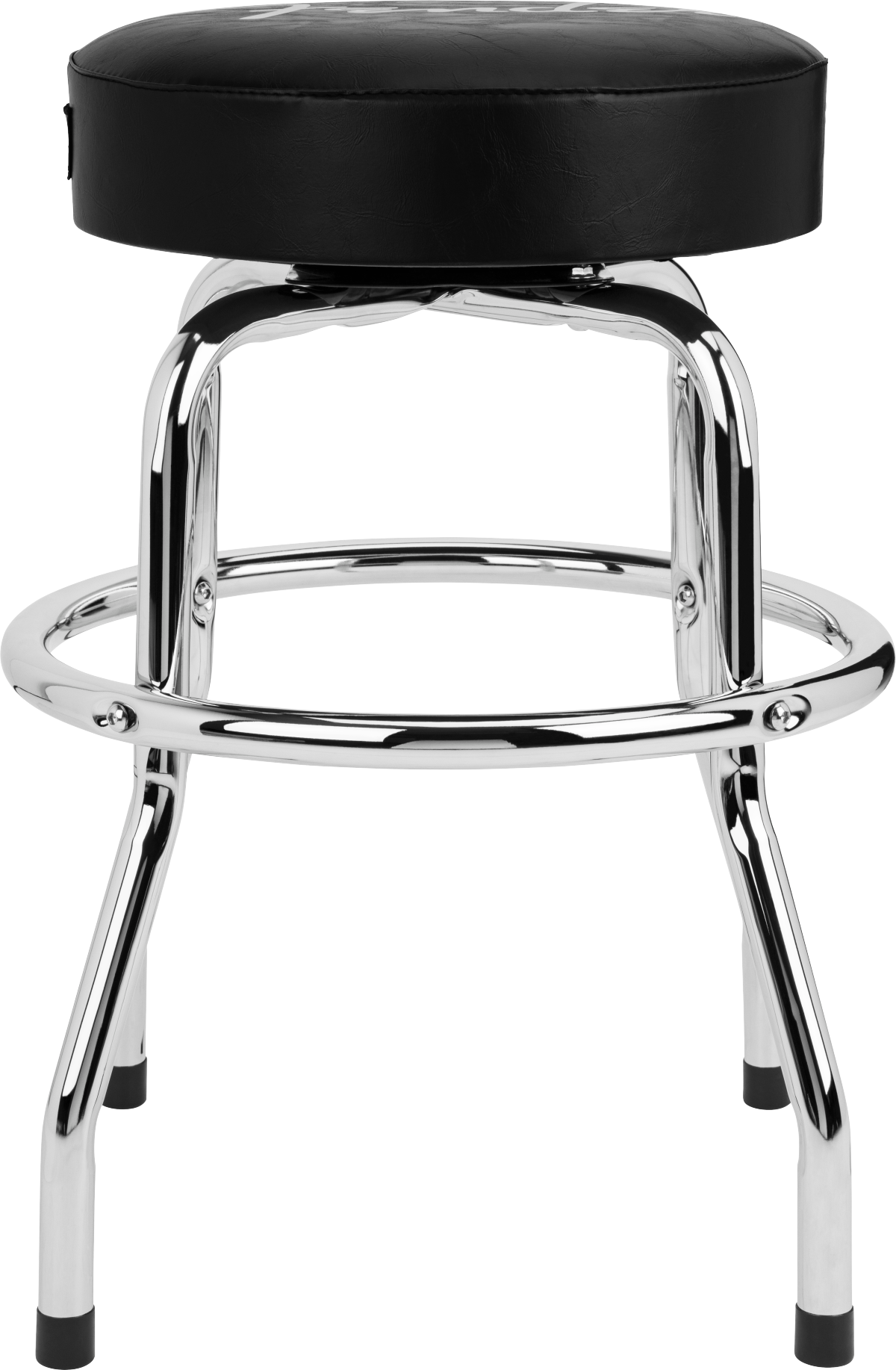 Fender® Spaghetti Logo Pick Pouch Barstool, Black/Chrome, 24"