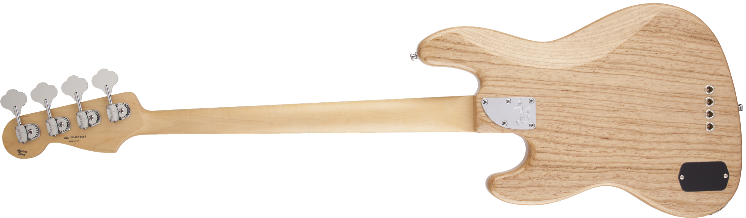 Fender® American Deluxe Jazz Bass® Ash, Maple Fingerboard, Natural, 3-Ply B/W/B Pickguard