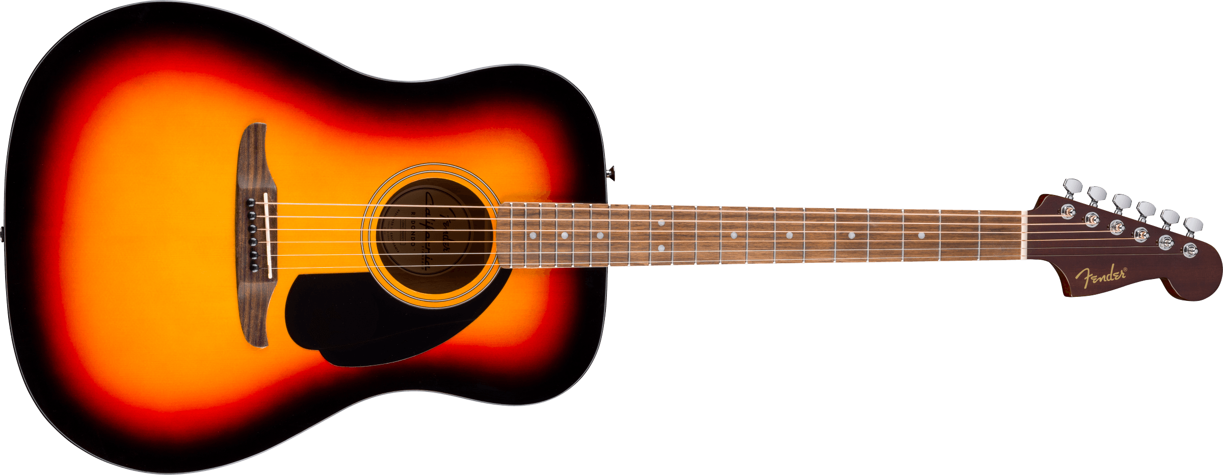 Fender® California Standard Redondo™, Spruce Top, Black Pickguard, 3-Color Sunburst