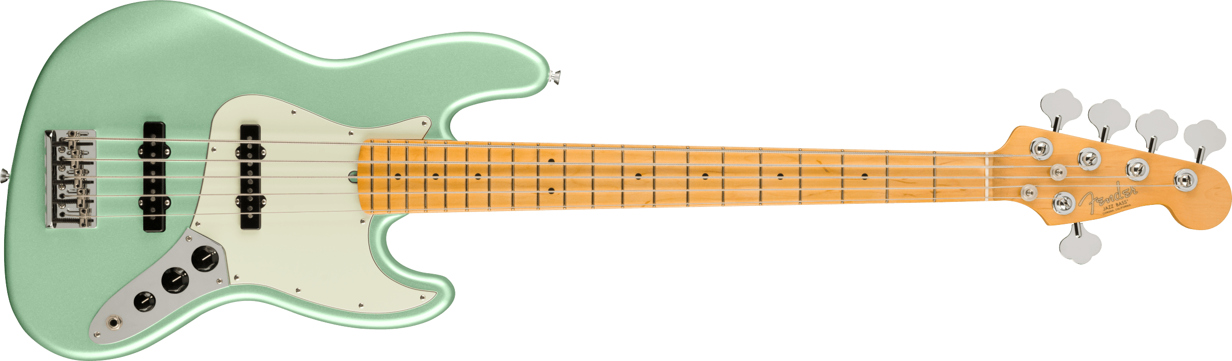 Fender® American Professional II Jazz Bass® V, Maple Fingerboard, Mystic Surf Green