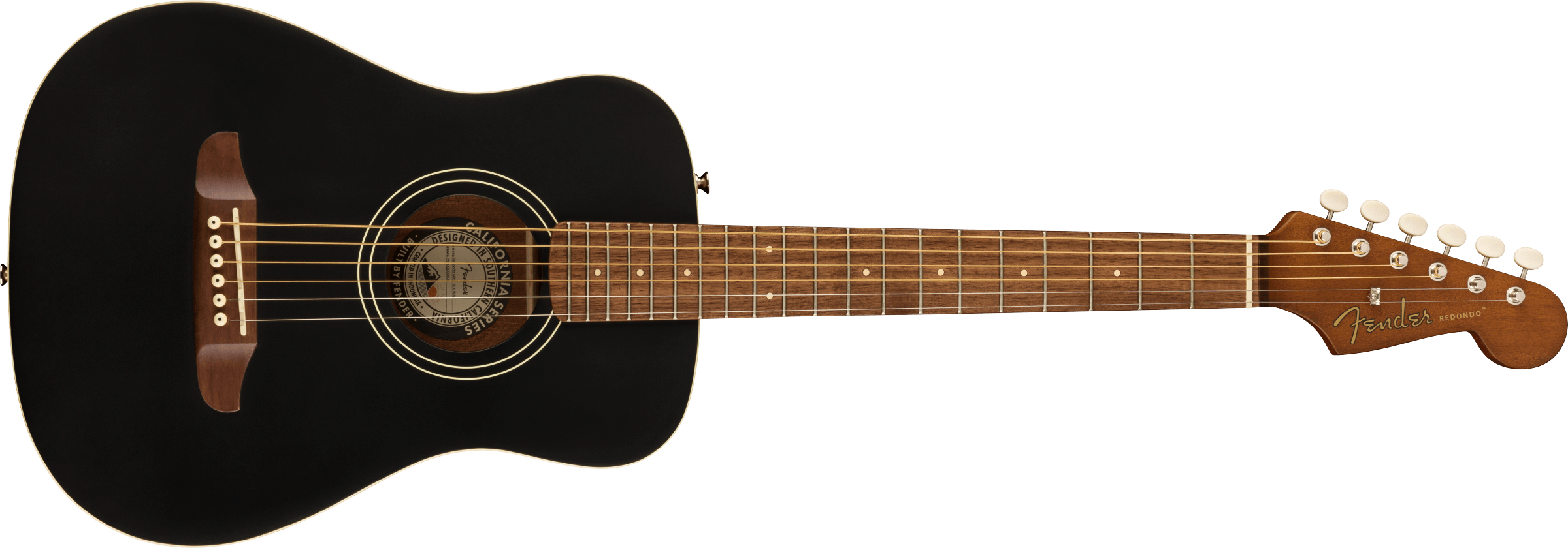 Fender® DE Redondo Mini with Bag, Walnut Fingerboard, Black Top