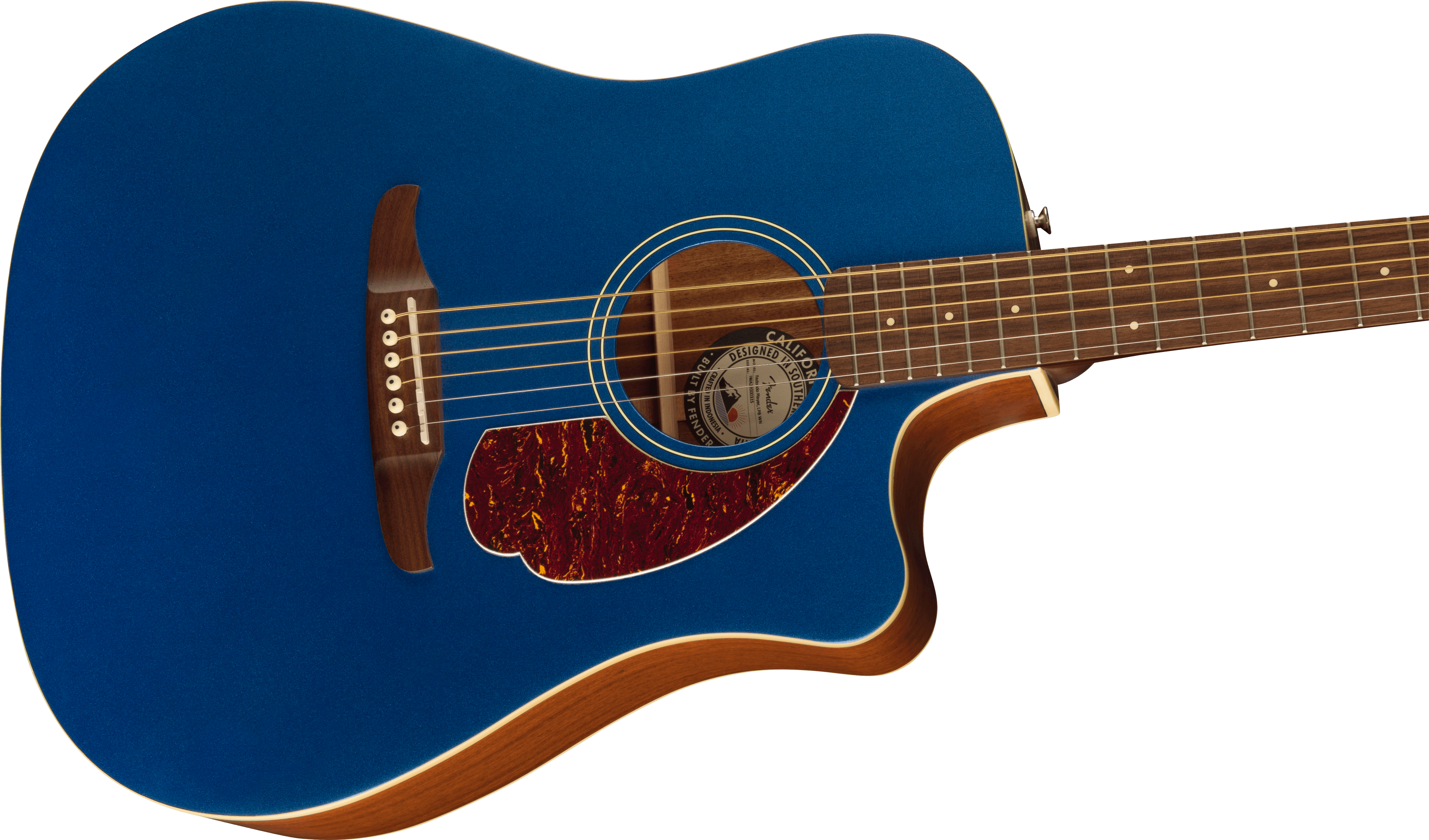 Fender® Redondo Player, Walnut Fingerboard, Tortoiseshell Pickguard, Lake Placid Blue